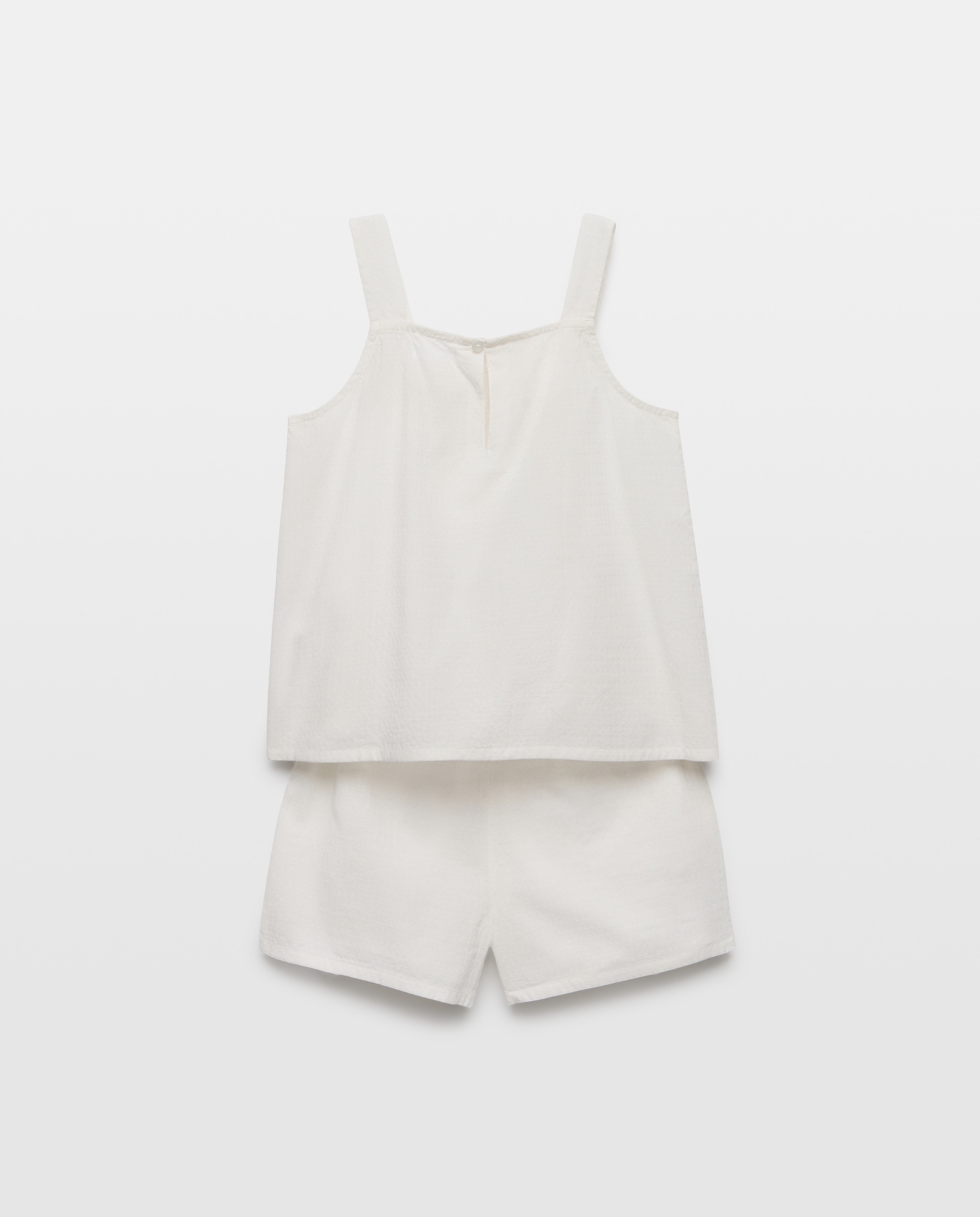 Pijama de niña con tirantes Blanco roto-2