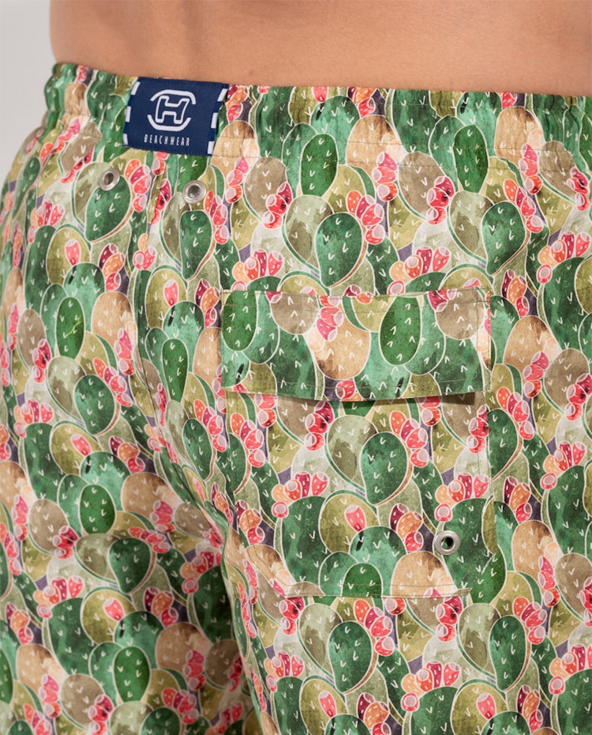 Calções de Banho com Estampado - Multicolor Verde-4