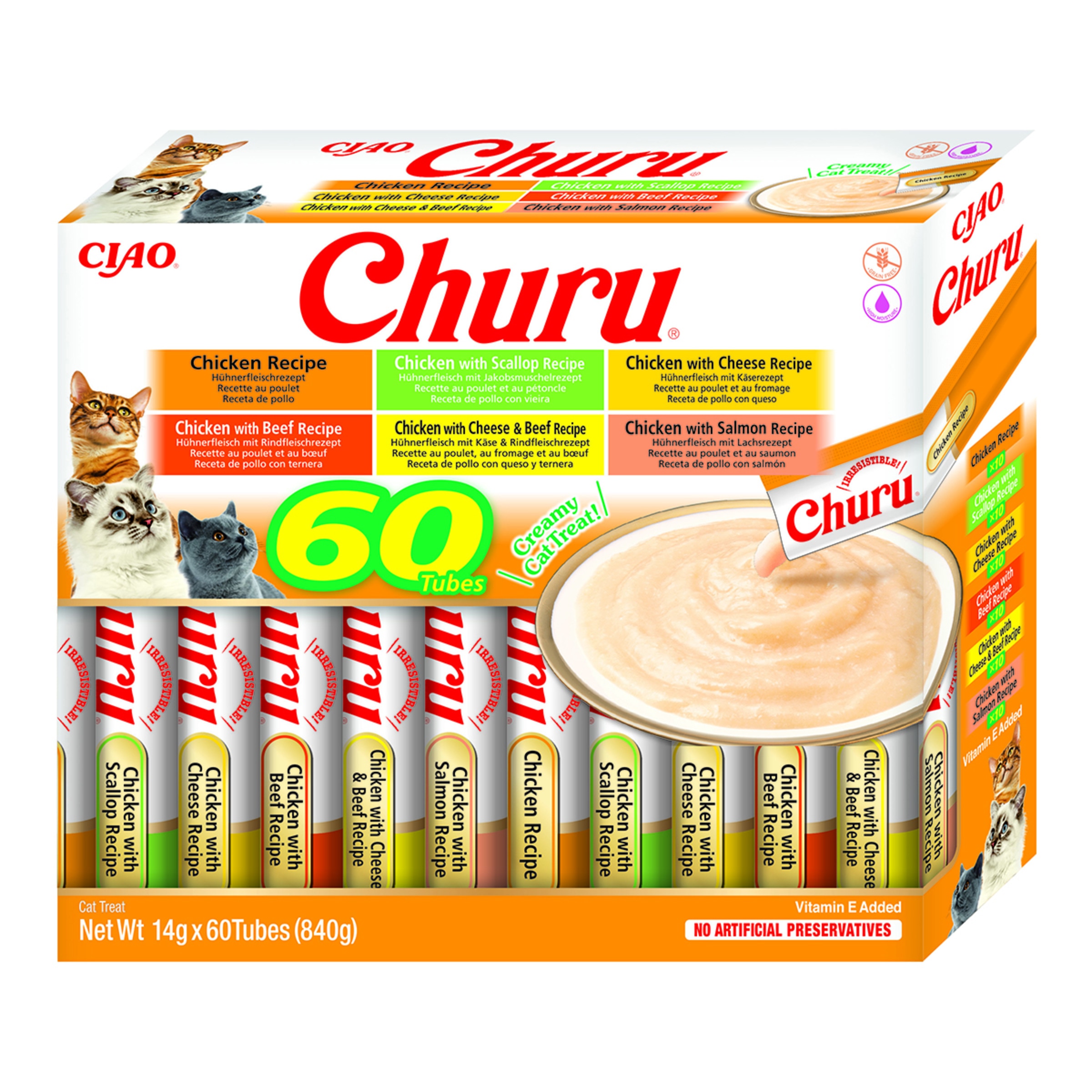 Imagen 0 de Snack para gatos adultos Churu variedades pollo 60 x 14 g