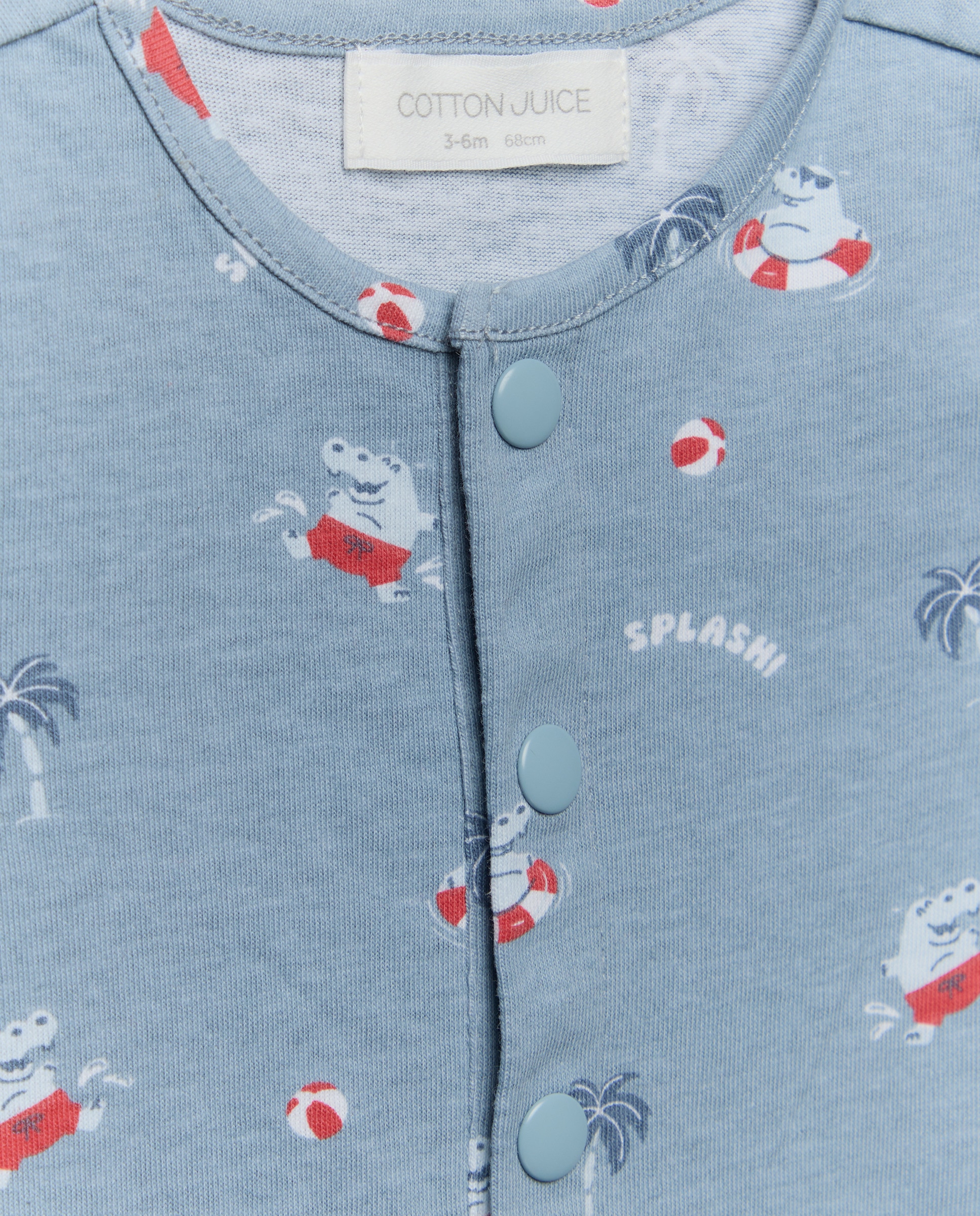 Babygrow curto de bebé Cotton Juice Azul-3