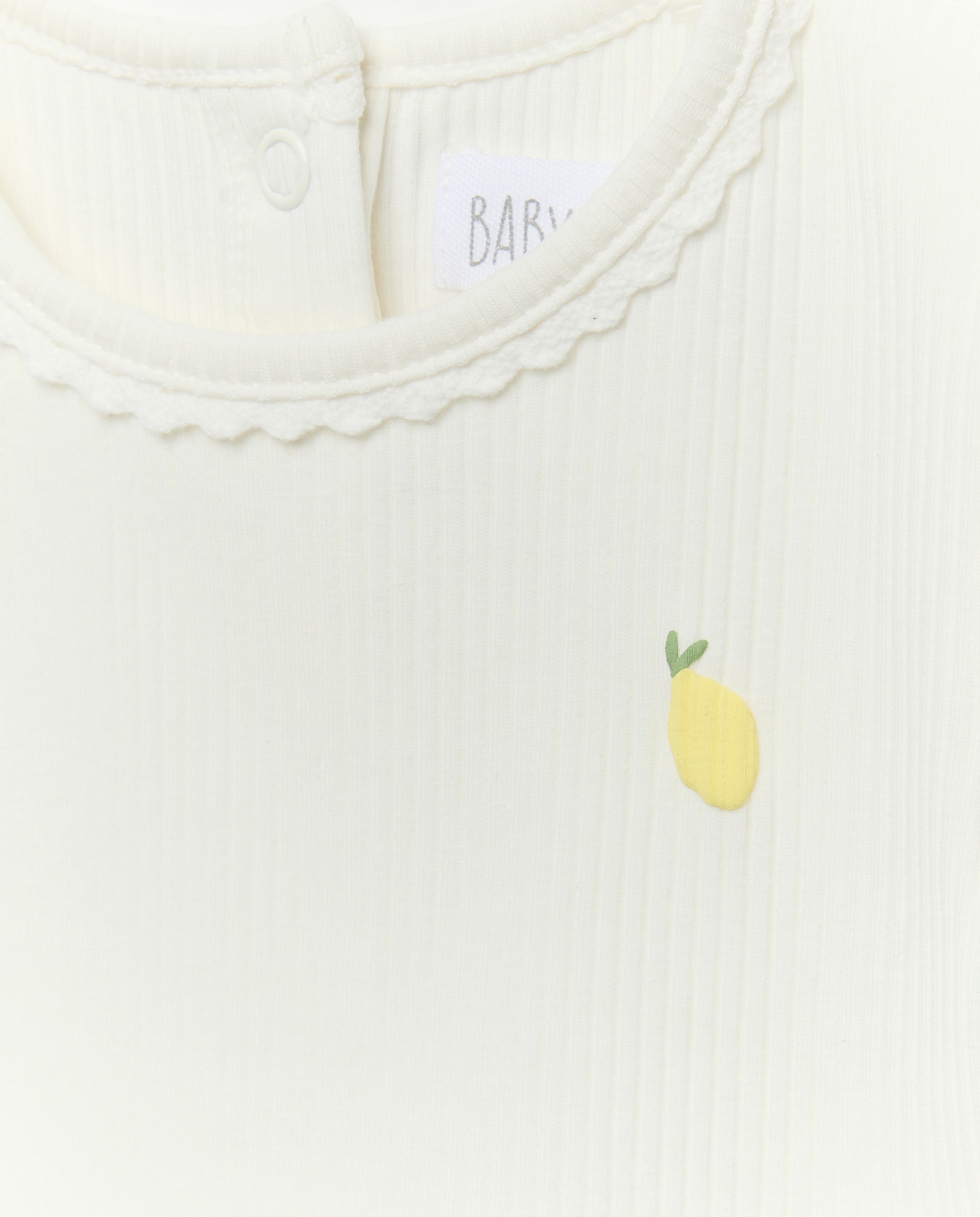 T-shirt Básica de Bebé com Bordado de Fantasia Baby El Corte Inglés Branco-marfim-3