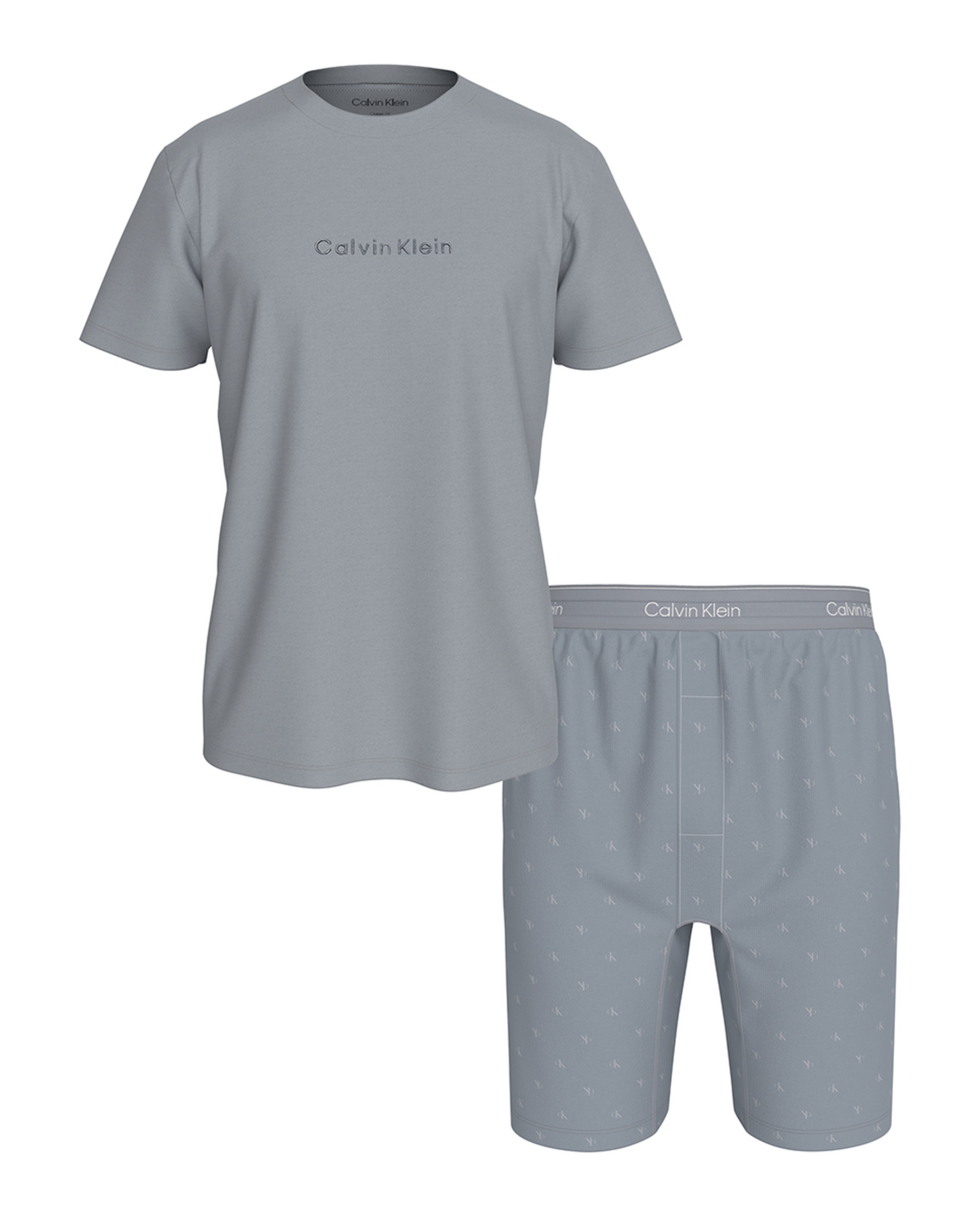 Conjunto de Pijama Curto Cinzento-9