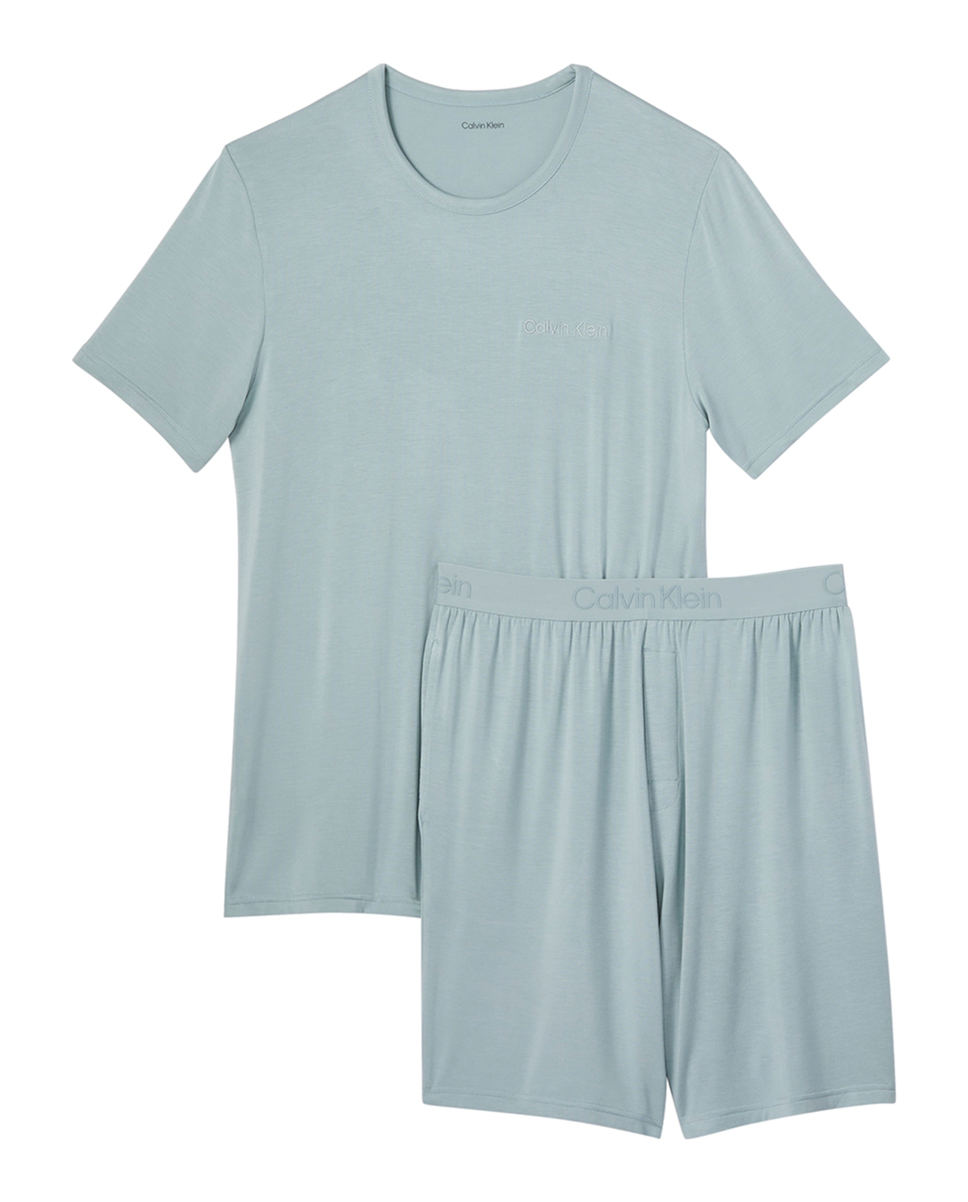Conjunto de Pijama Curto Cinzento-4