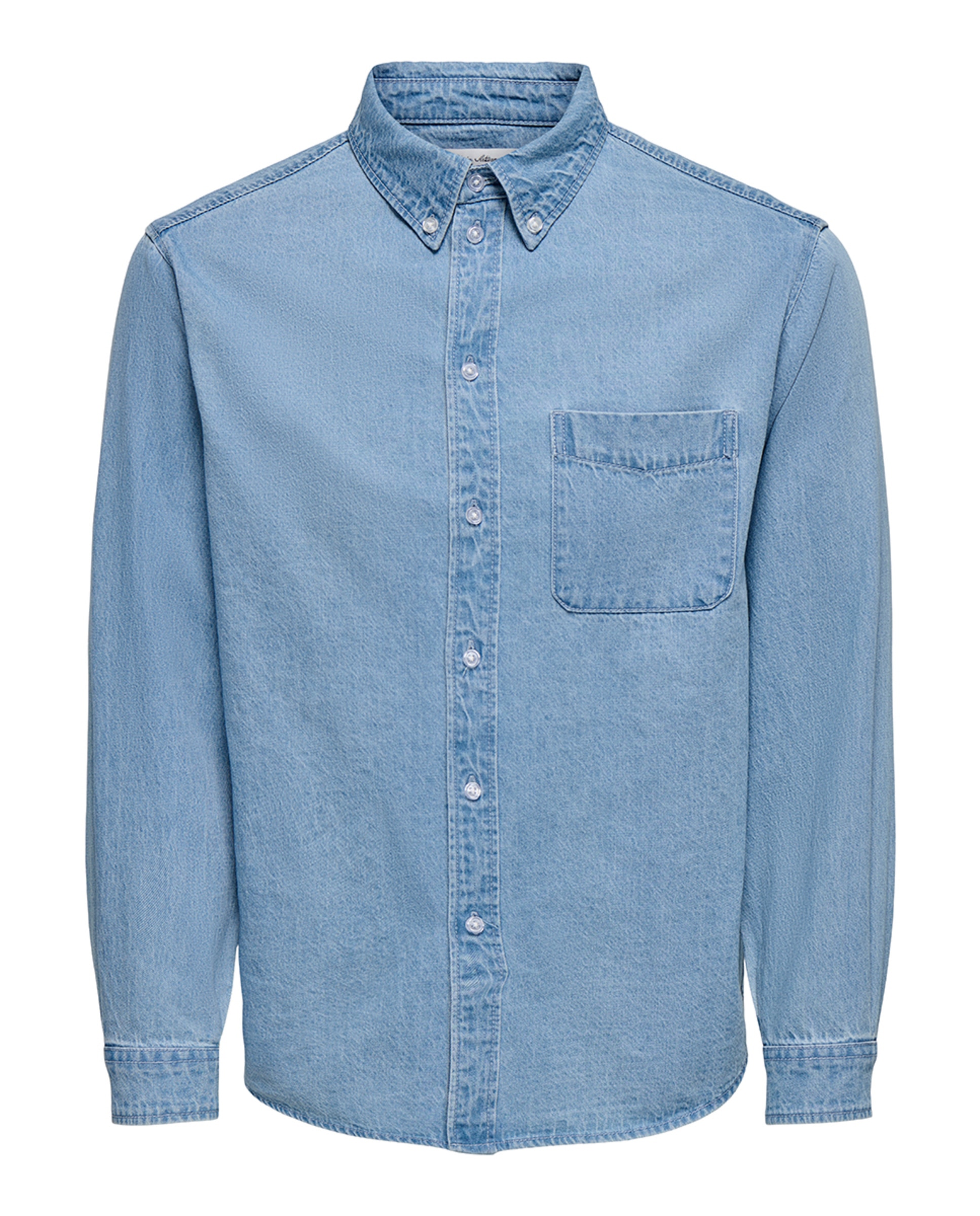 Imagem 0 de Camisa de Ganga Regular Fit com Manga Comprida. 100% Algodão.