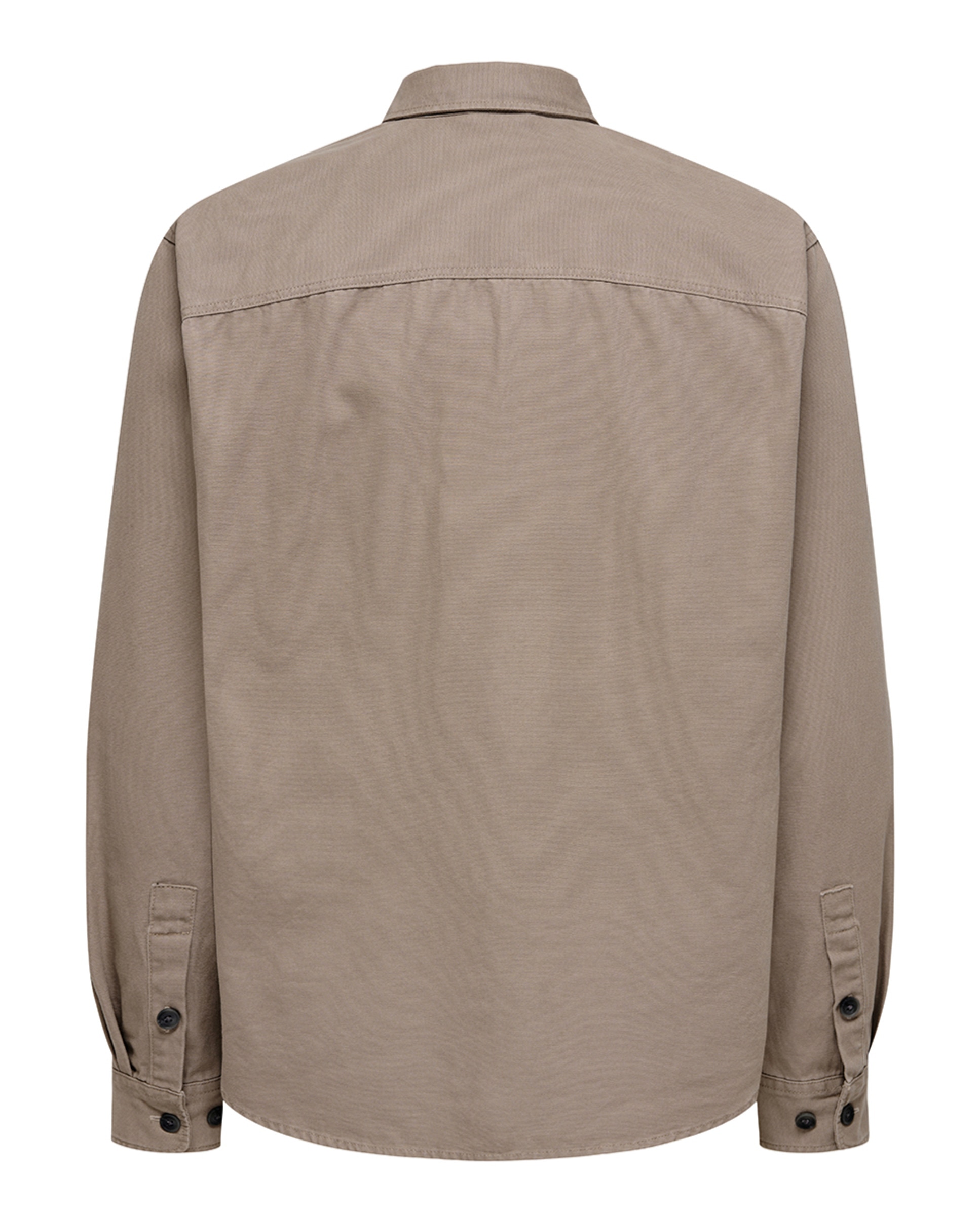 Sobrecamisa Relaxed Fit. 100% Algodão Castanho-4