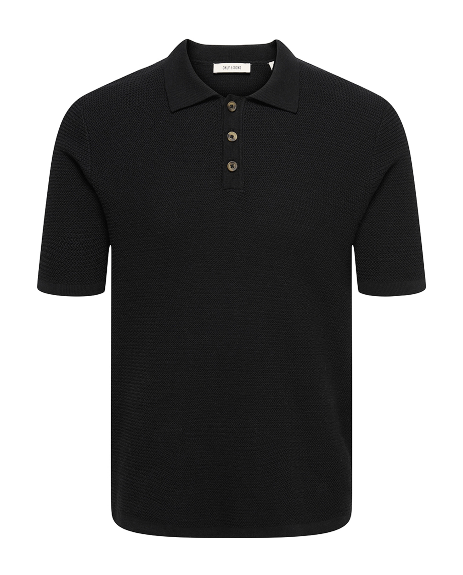 Polo de Malha Regular Fit com Manga Curta Preto-3