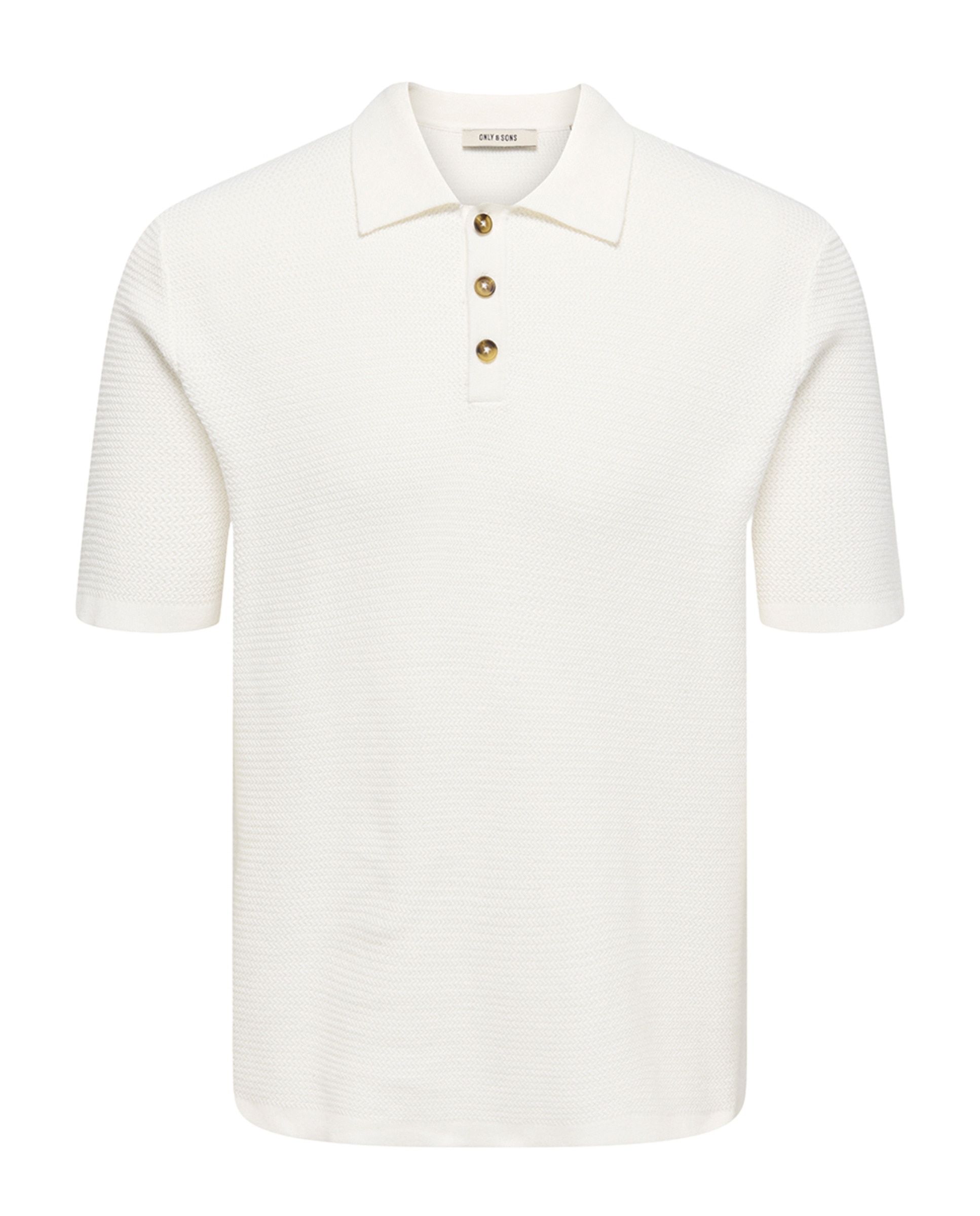 Polo de Malha Regular Fit com Manga Curta Branco-3
