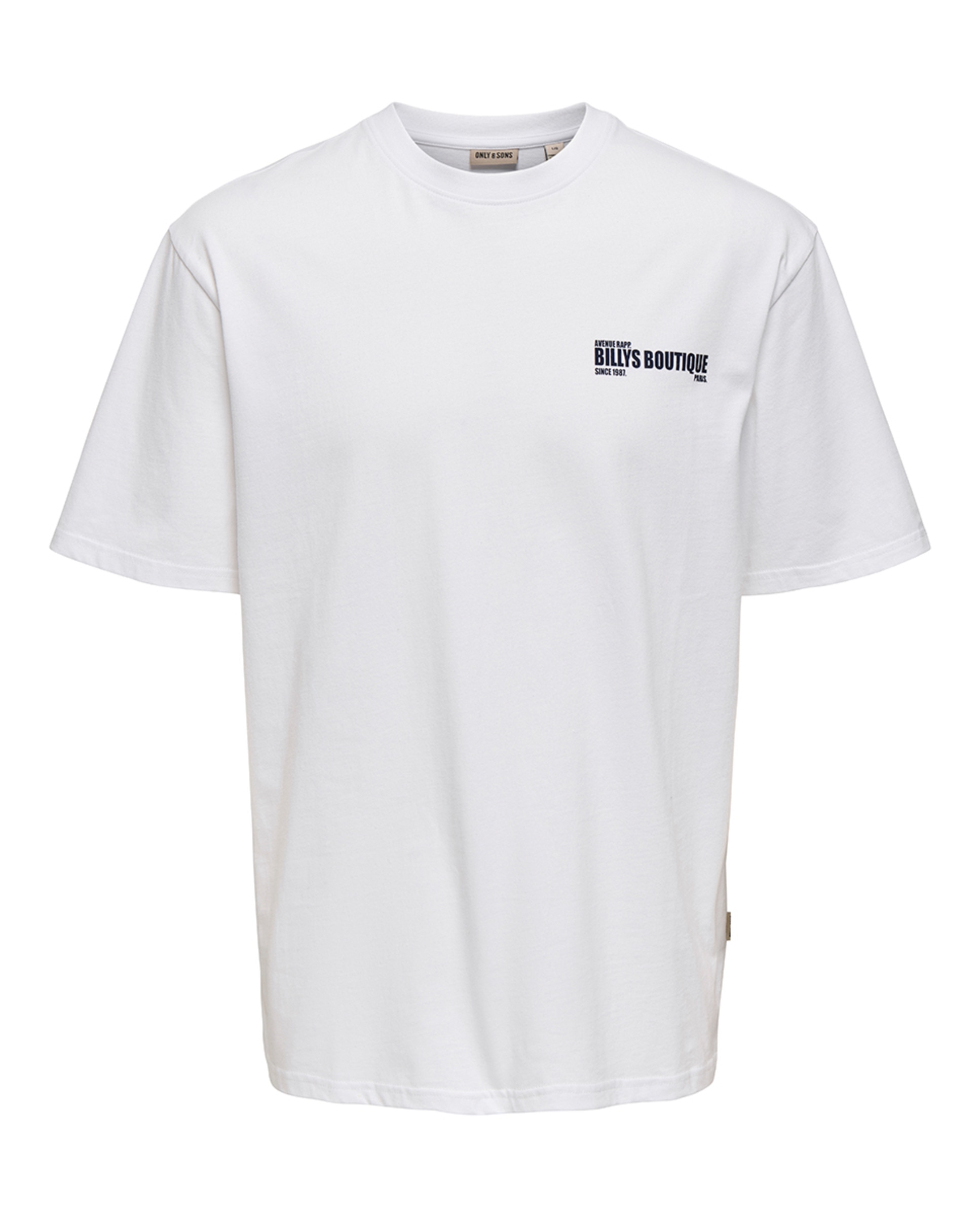 T-shirt Relaxed Fit com Manga Curta 100% Algodão Branco-4