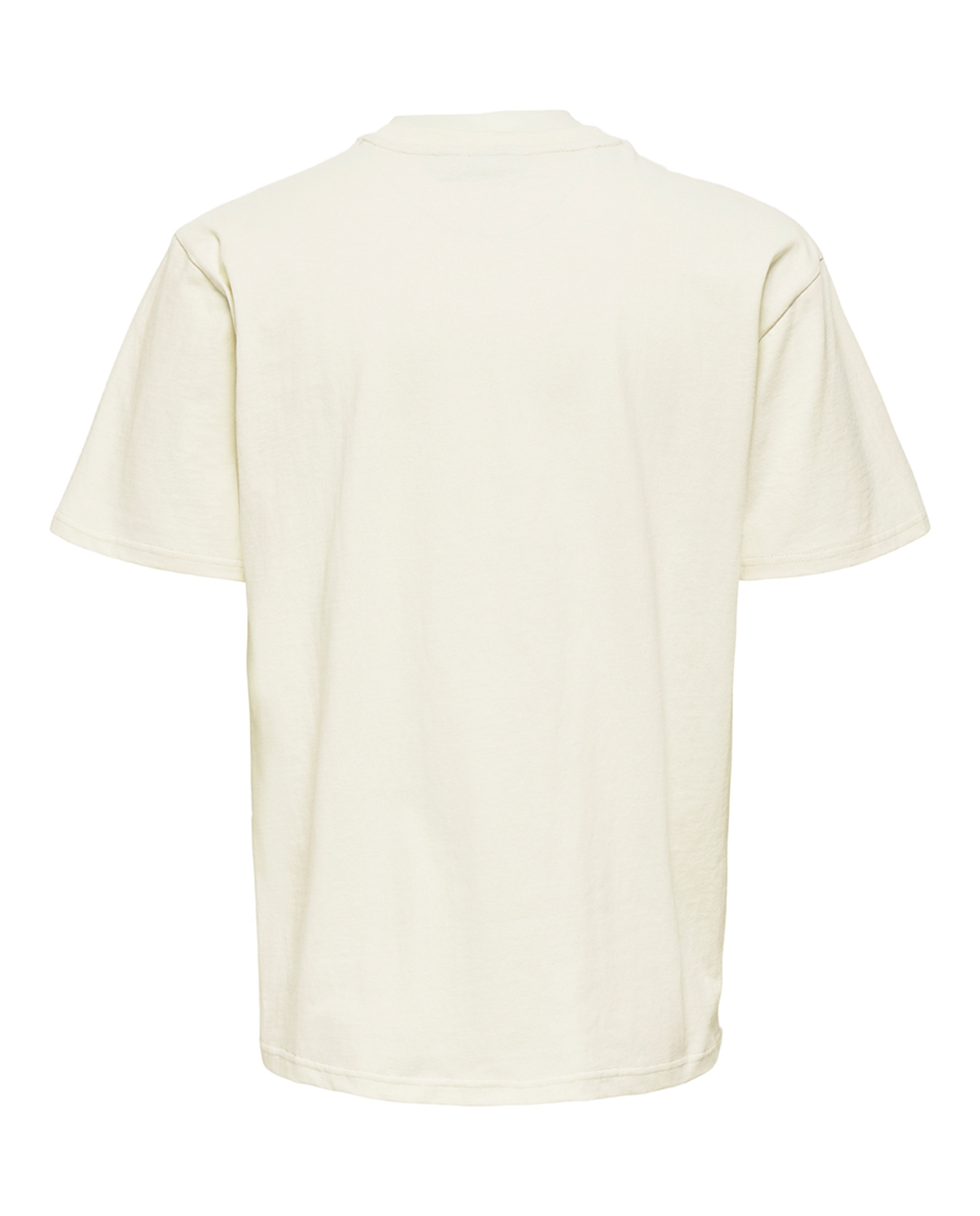 T-shirt Relaxed Fit com Manga Curta 100% Algodão Branco-4