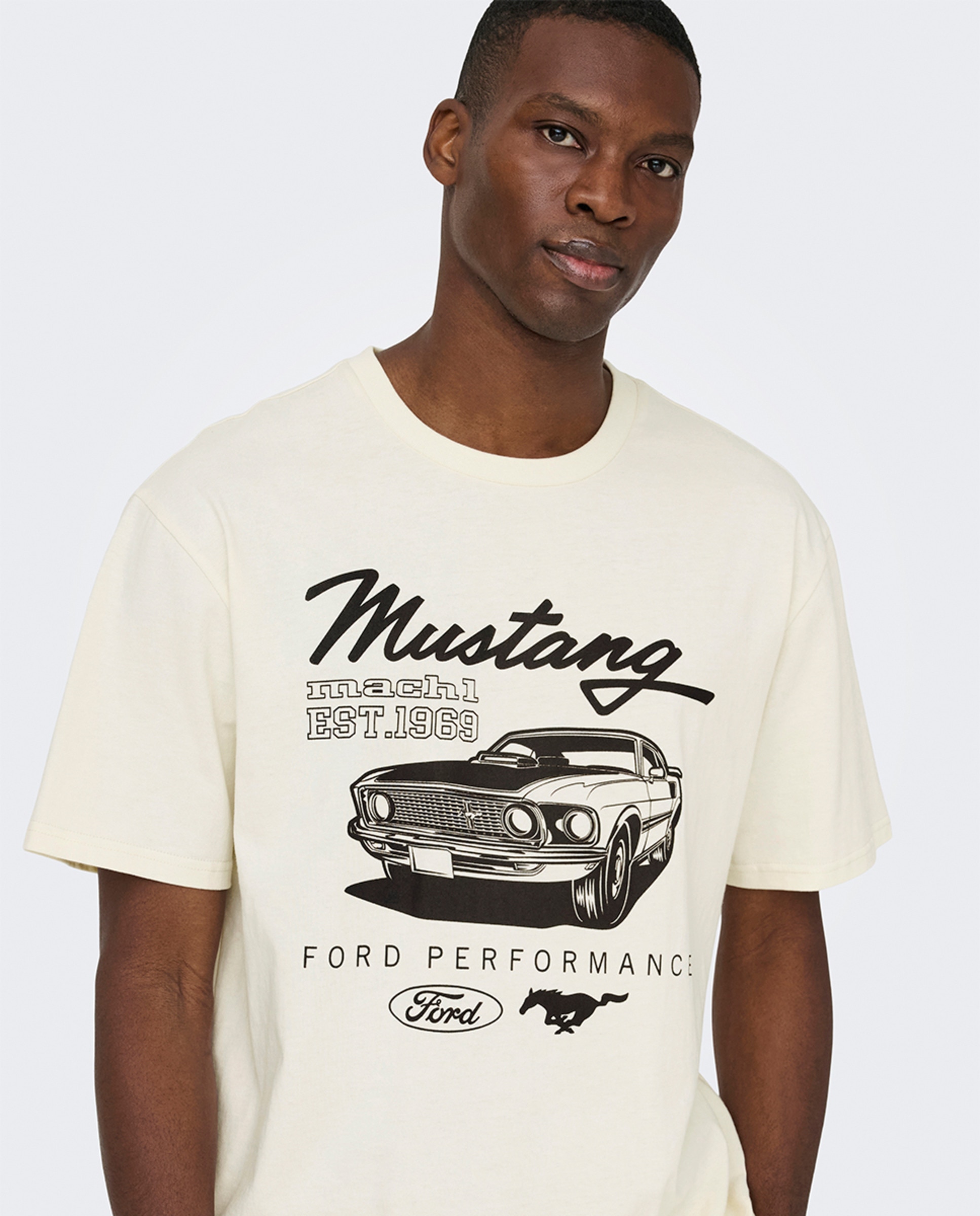 T-shirt Relaxed Fit com Manga Curta 100% Algodão Branco-2