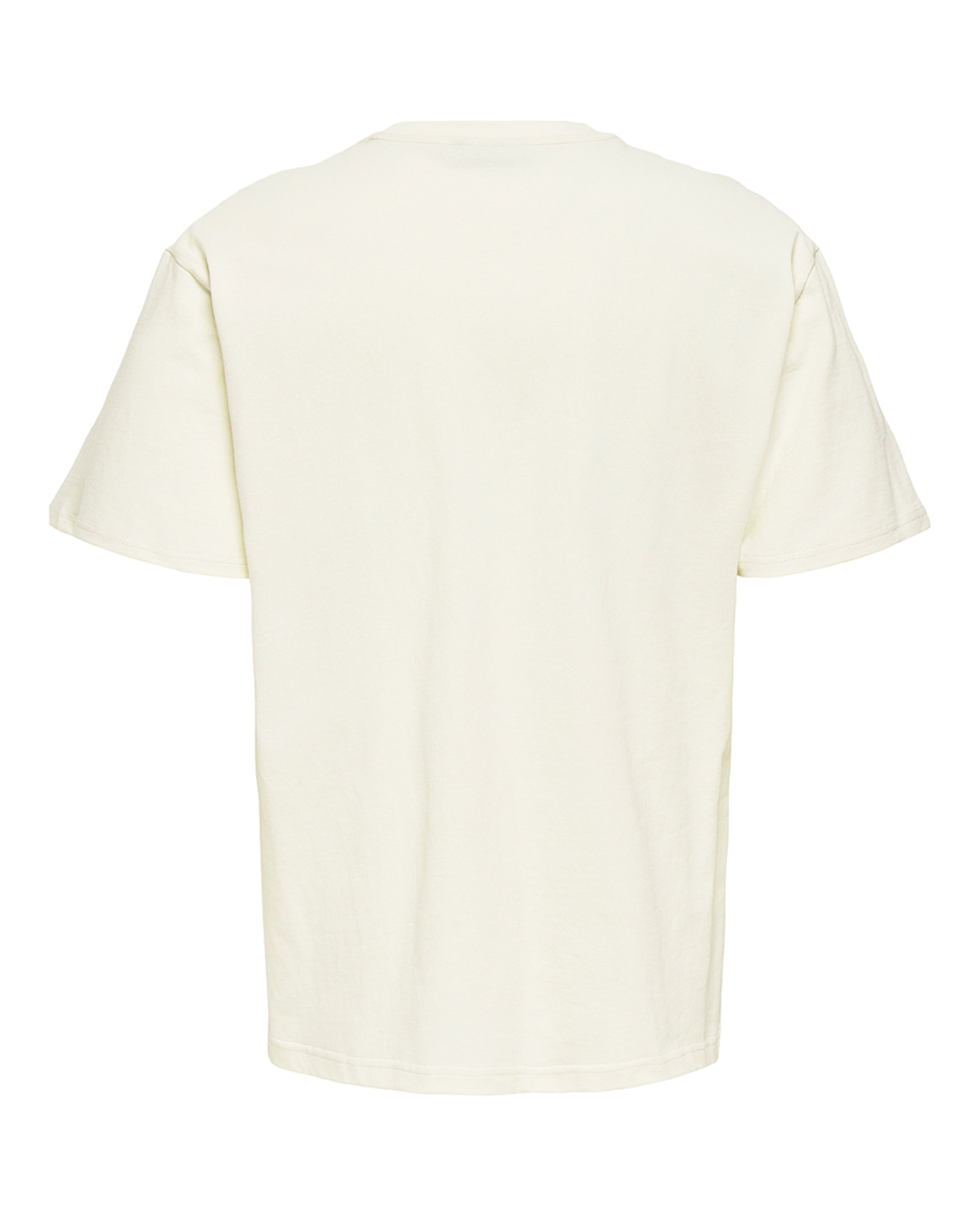 T-shirt Relaxed Fit com Manga Curta 100% Algodão Branco-4
