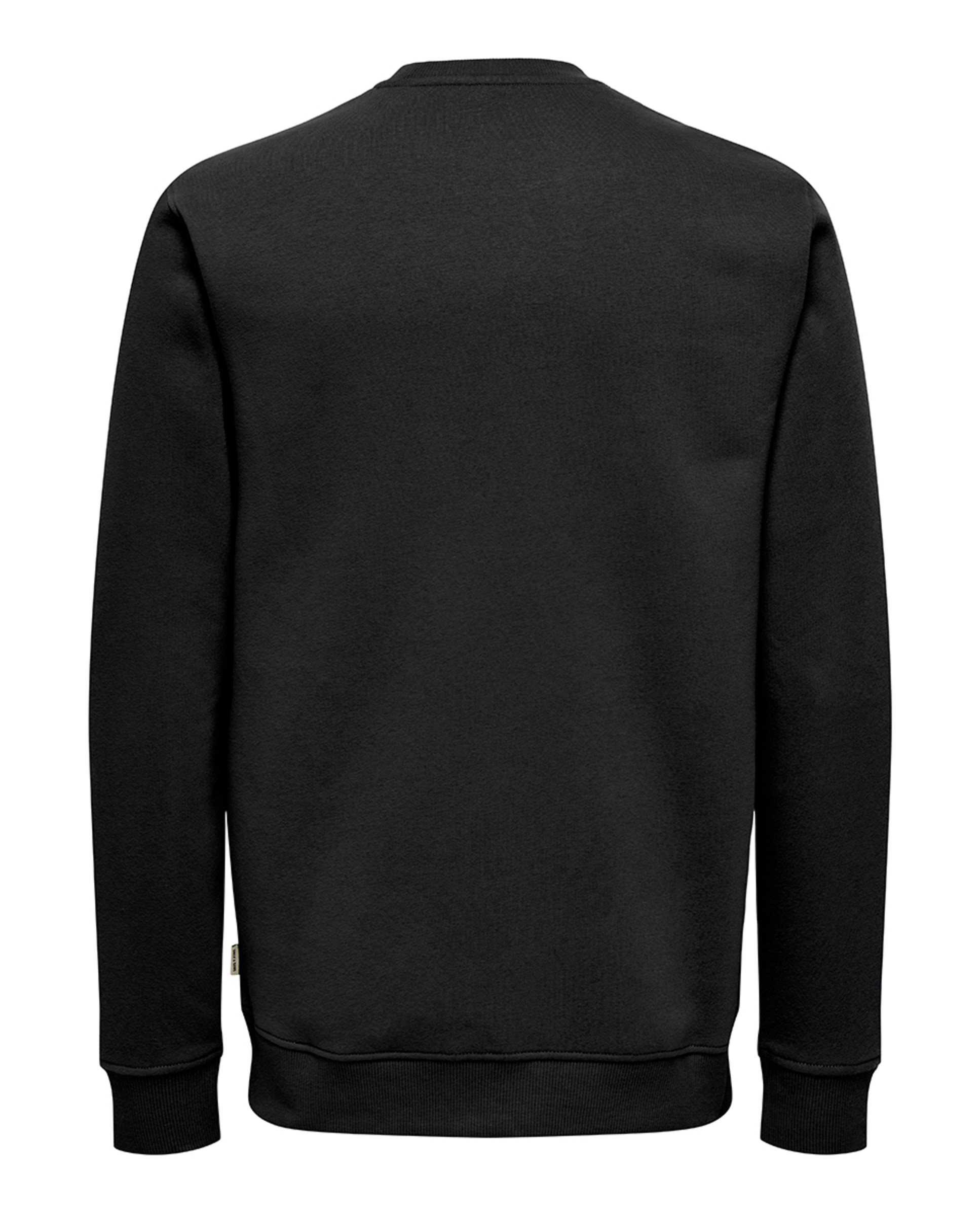 Sweatshirt Regular Fit com Decote Redondo Preto-4