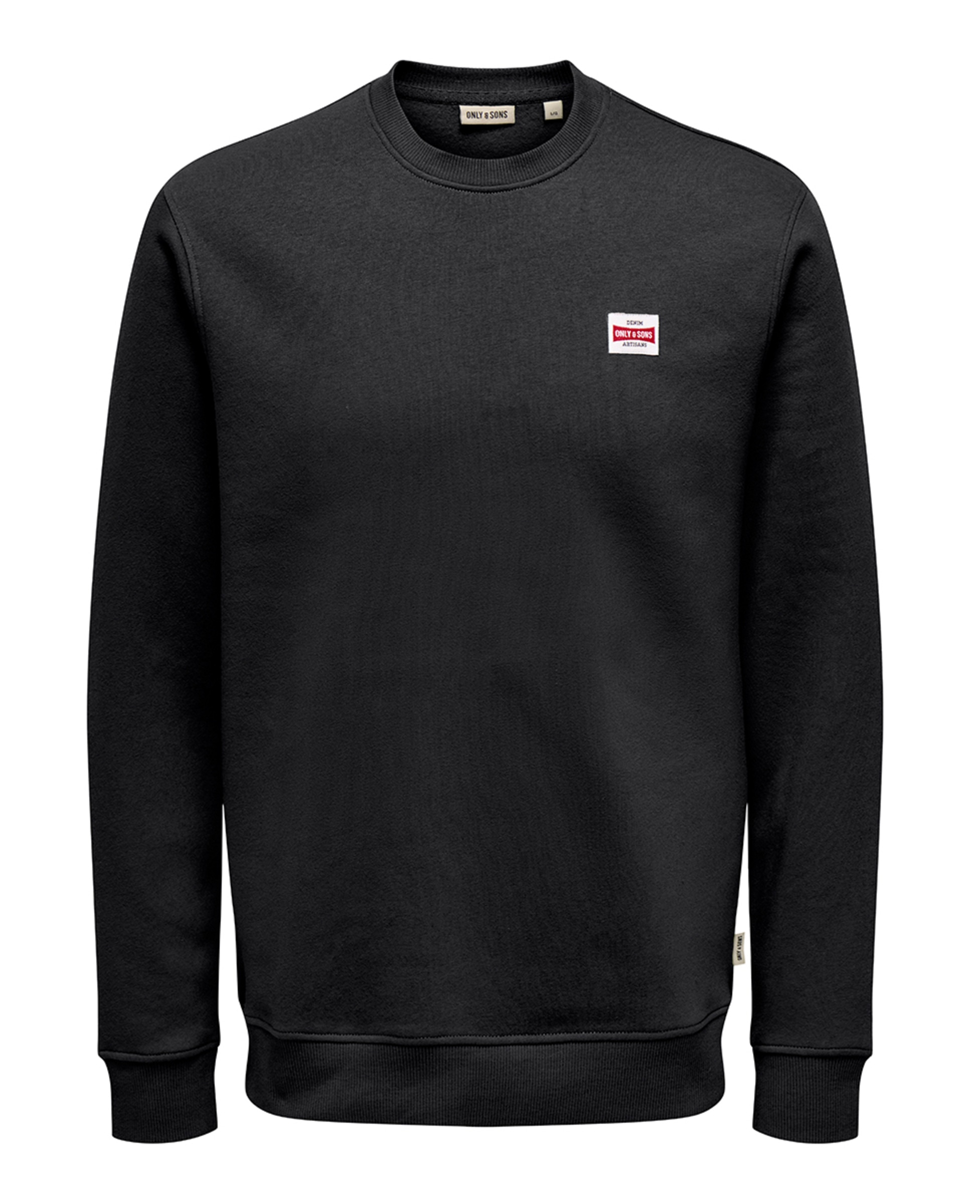 Sweatshirt Regular Fit com Decote Redondo Preto-3
