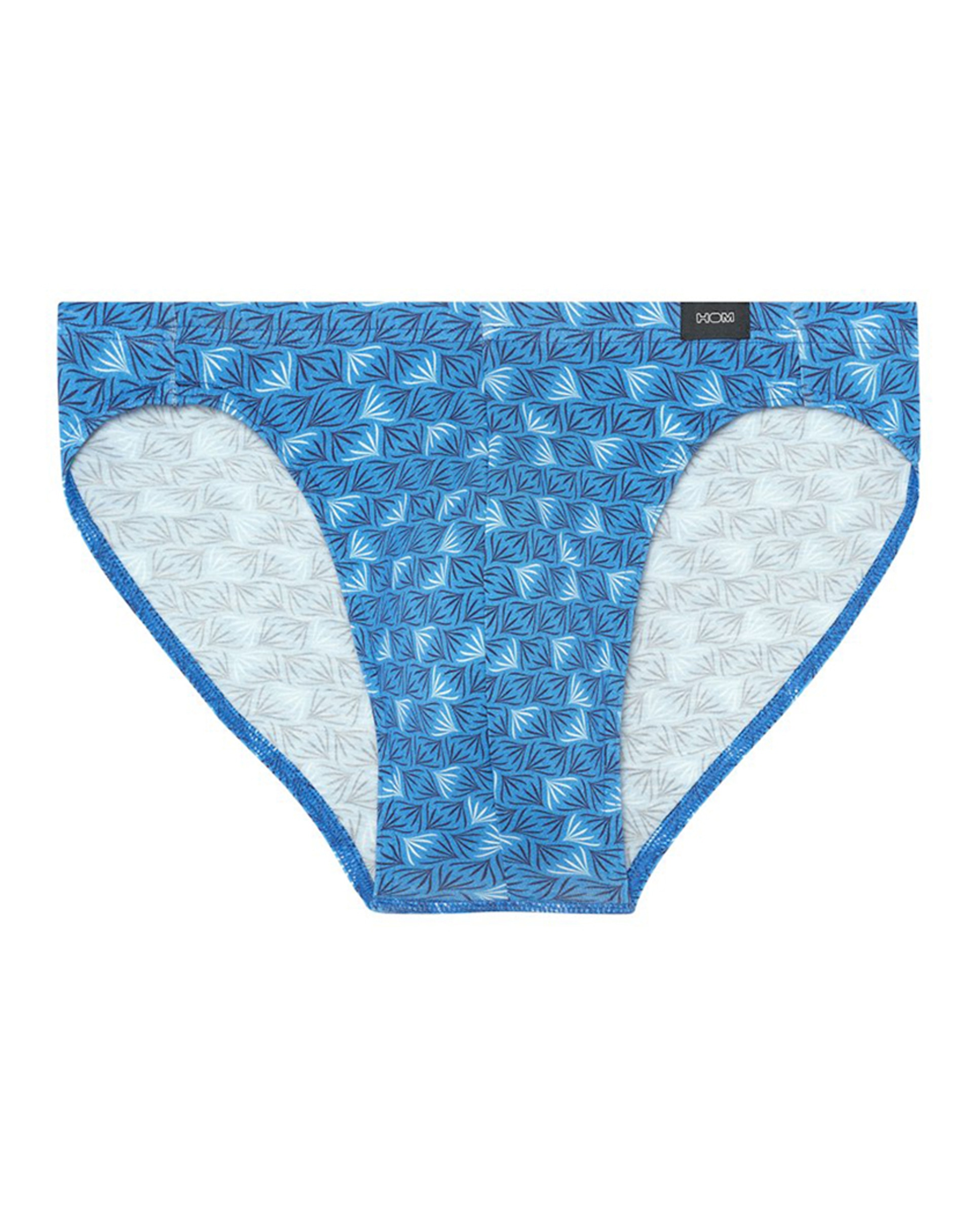 Micro Slip Fechado de Malha em Modal e Algodão Estampado Azul-índigo-5