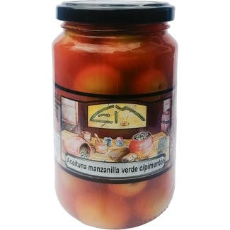 aceituna verde manzanilla con pimientos tarro 205 g neto escurrido - Encurtidos Murcianos