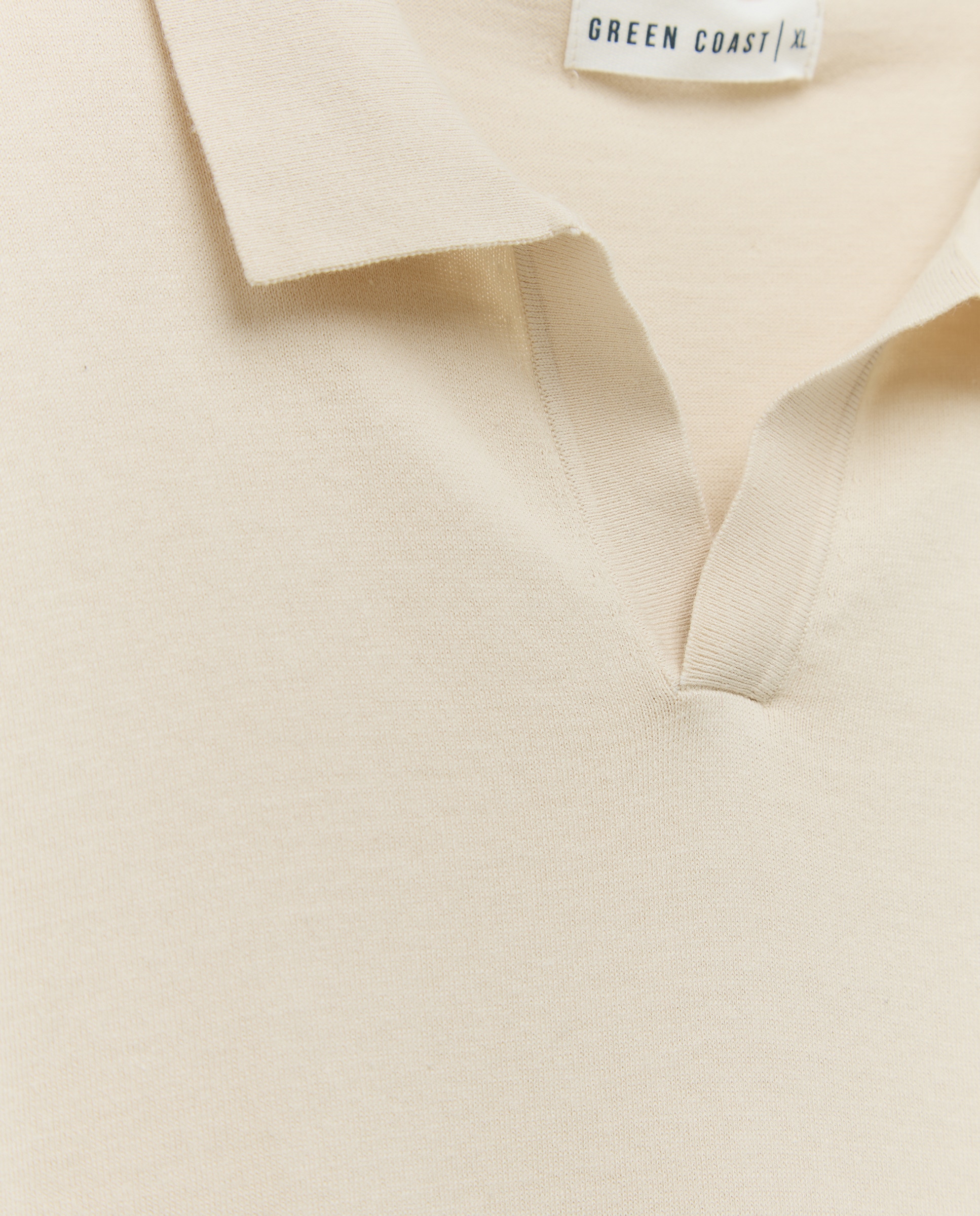 Polo de Tricot Fino com Manga Curta 120 Cru-5