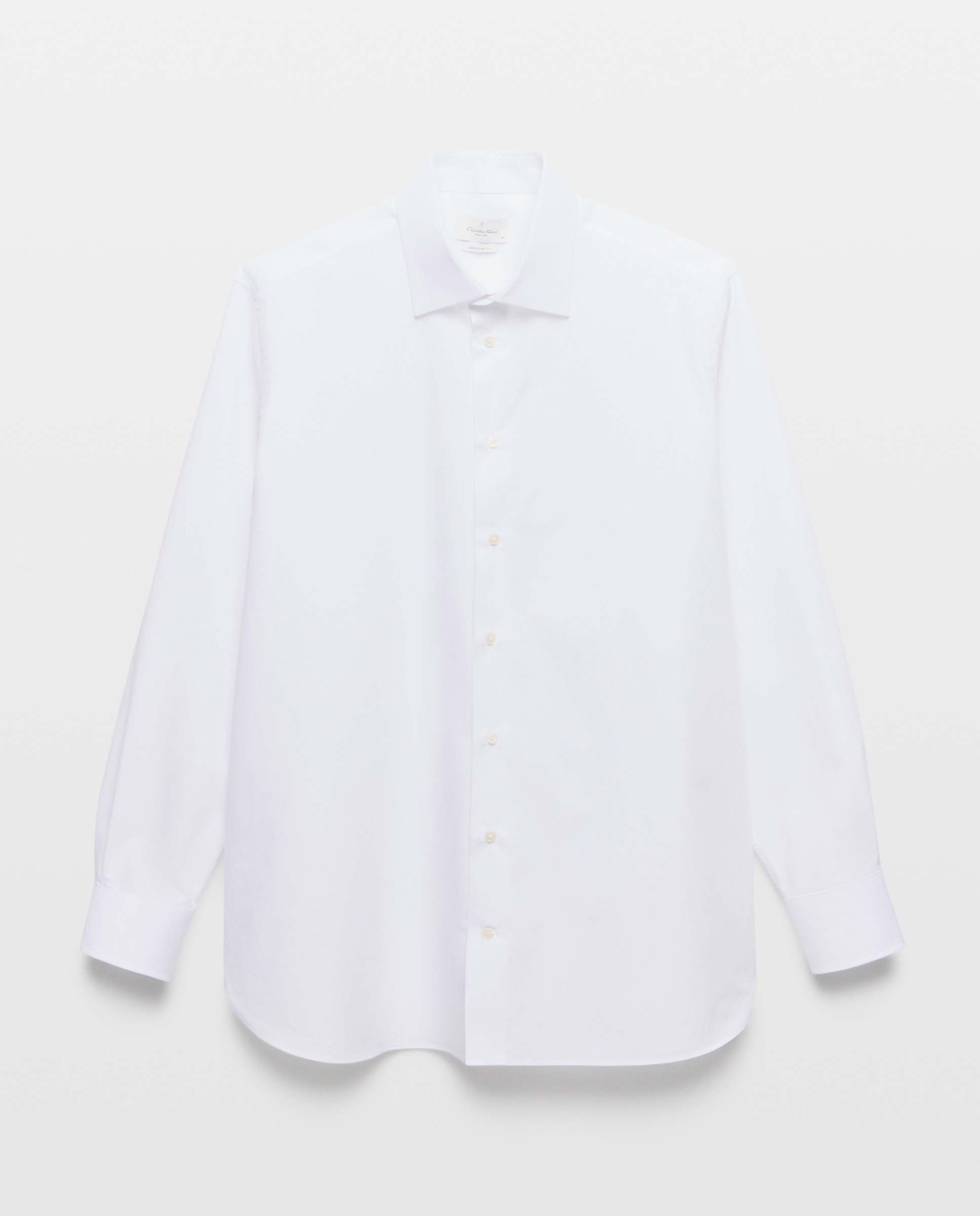 Camisa vestir de hombre regular fit cuello inglés - Emidio Tucci - Blanco Blanco-5