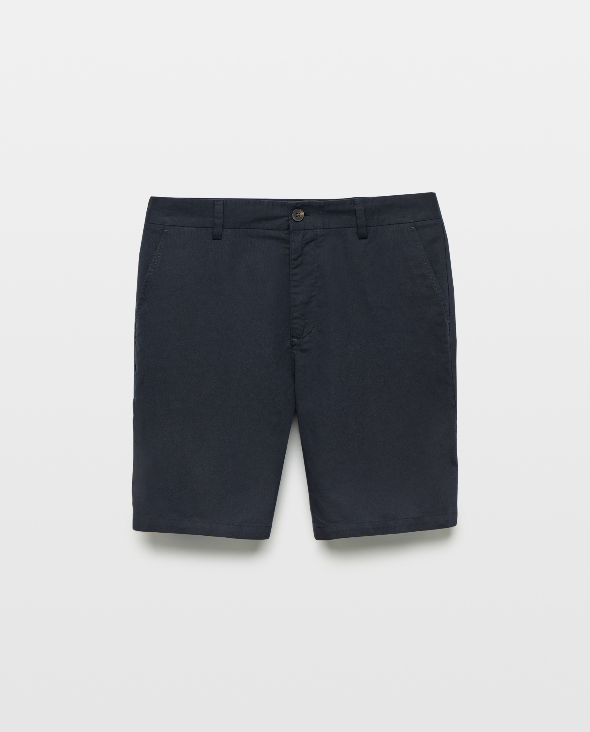 Bermuda hombre chino con lino 471 Índigo-4