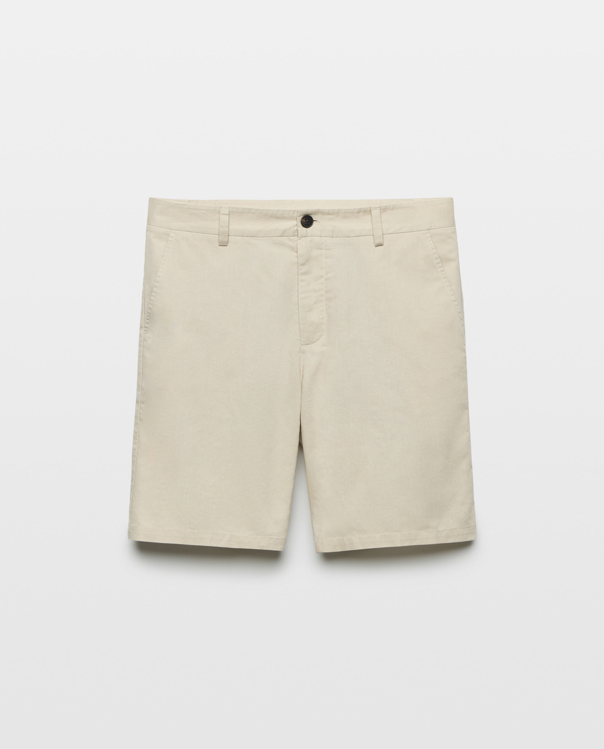 Bermuda hombre chino con lino Visón claro-4