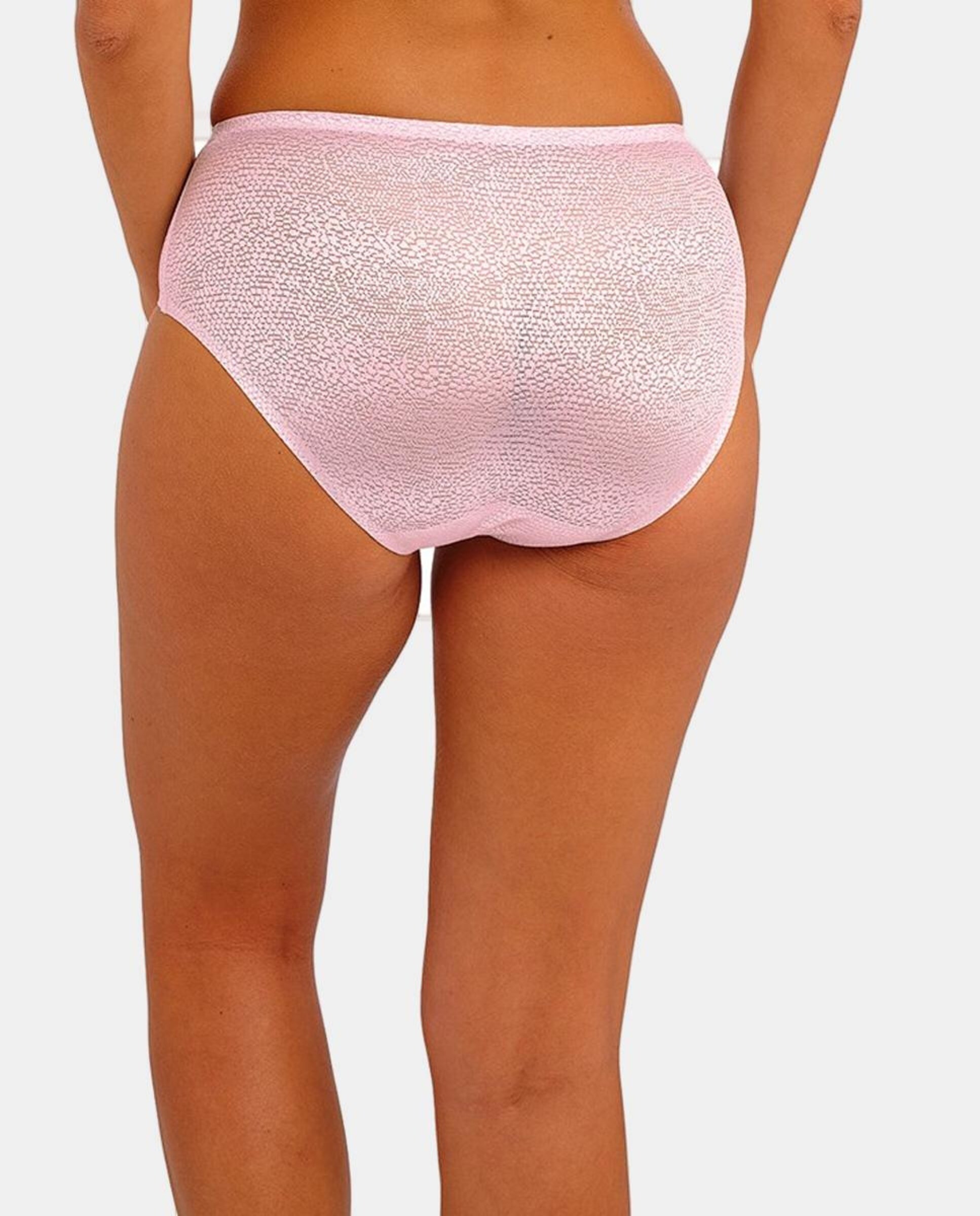 Cueca de Cintura Subida em Tecido de Jacquard Iridescente Rosa-2