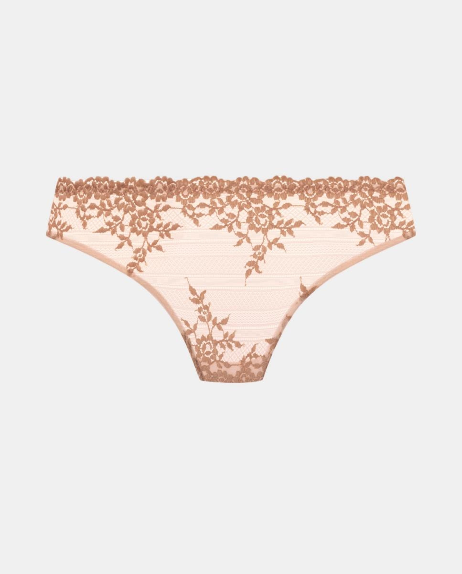 Cuecas Embrace Lace de renda e tule Castanho-claro-3