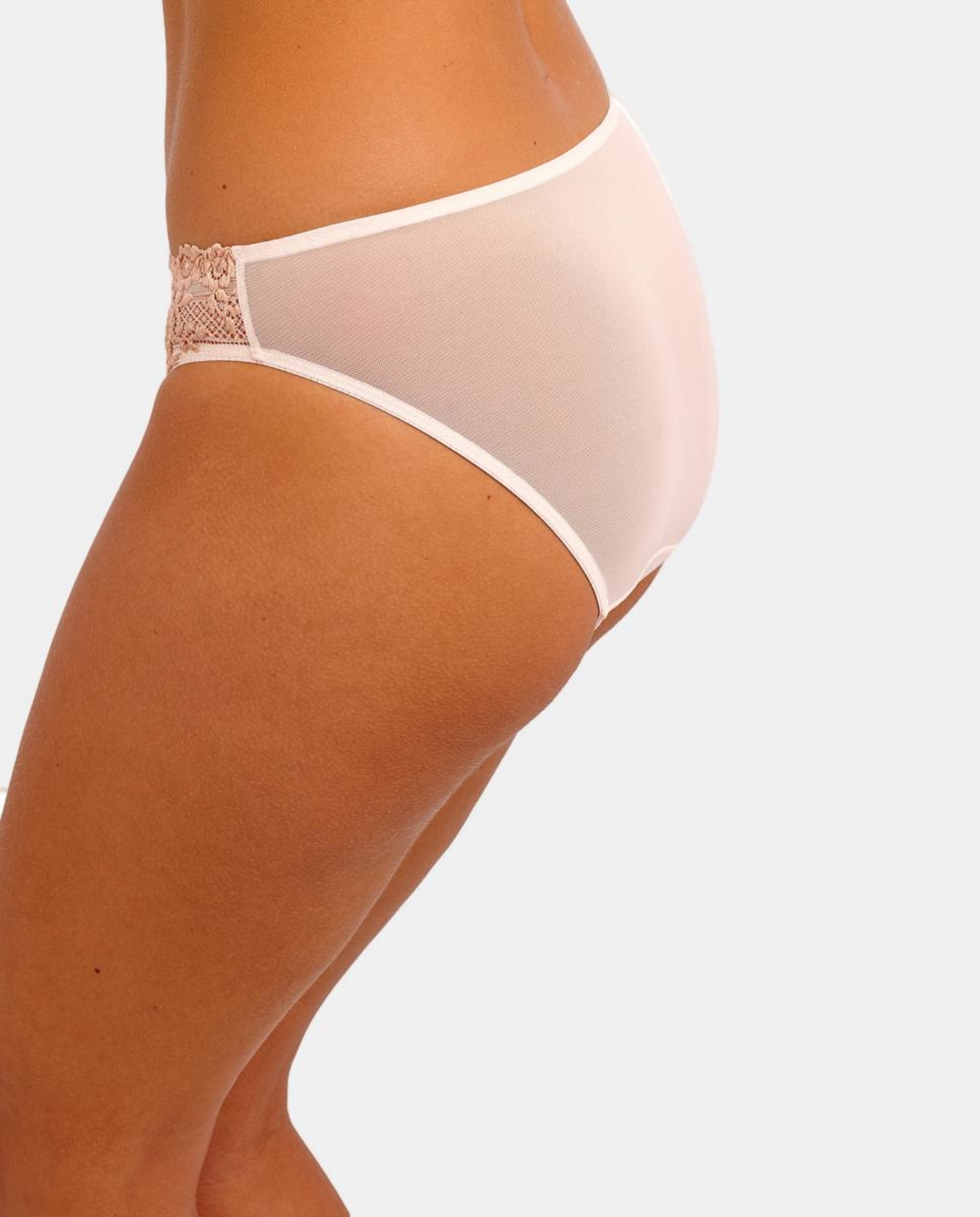 Cuecas Embrace Lace de renda e tule Castanho-claro-2