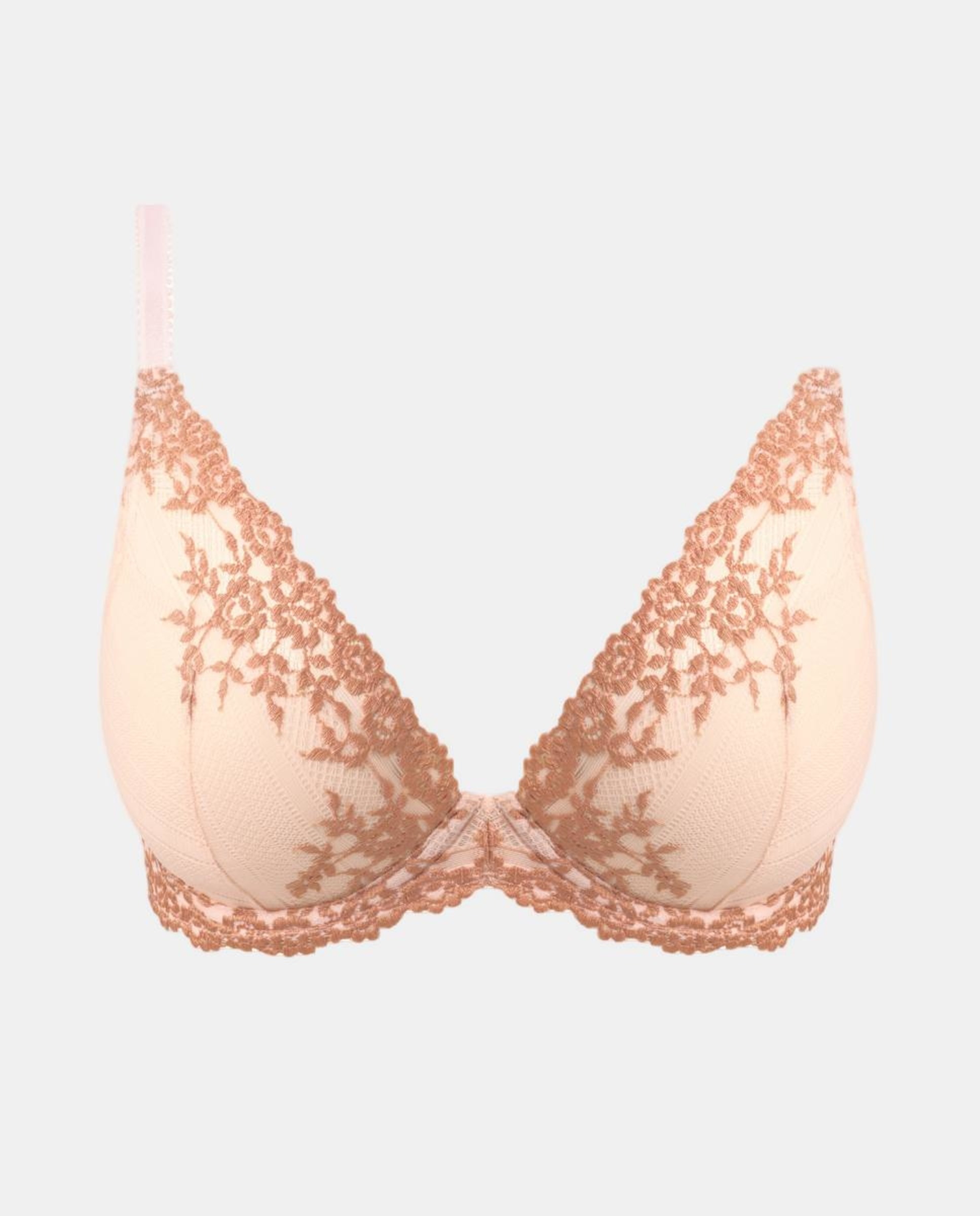 Soutien Almofadado Triangular Embrace Lace com Aro Castanho-claro-5