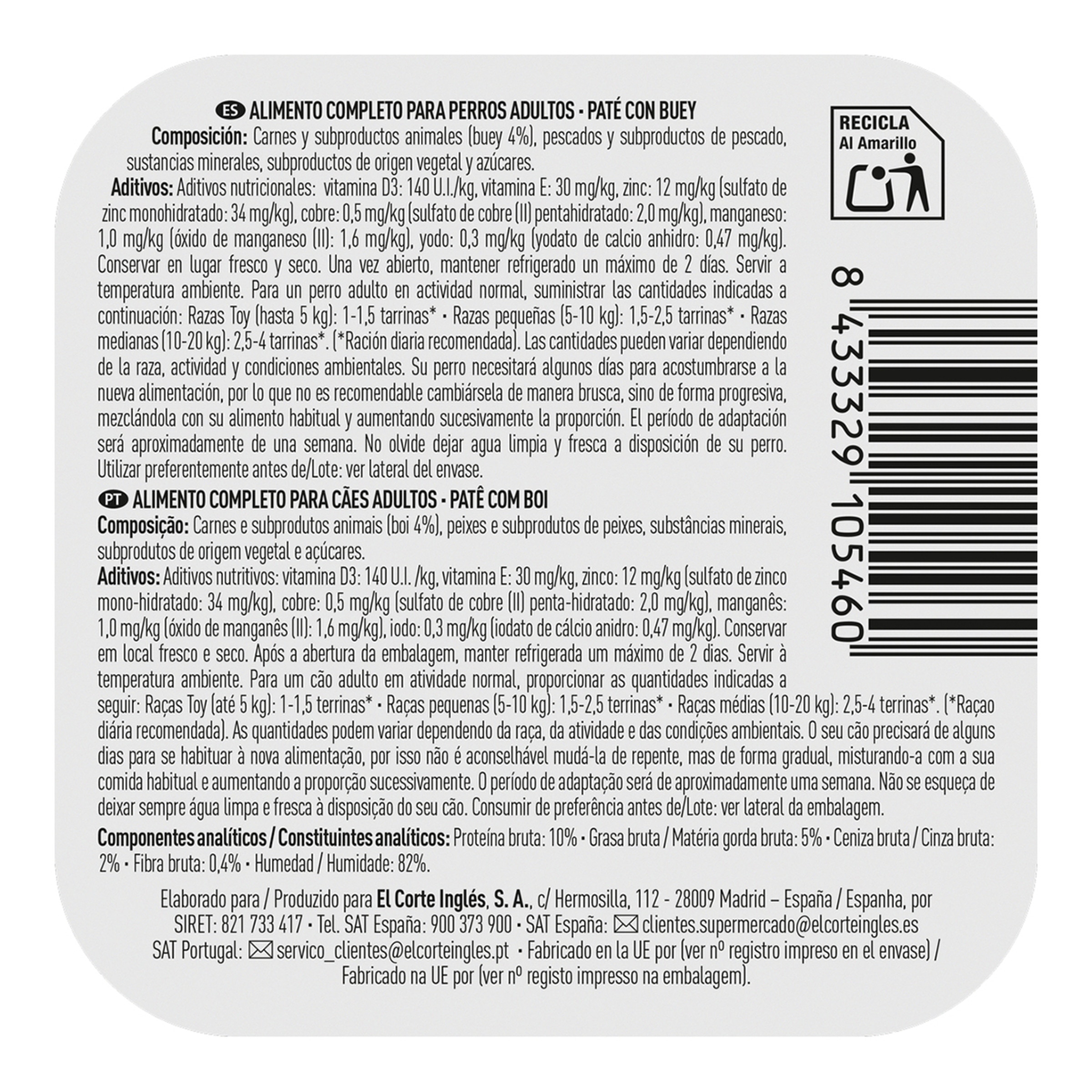 Comida húmeda para perros adultos Katakán buey 300 g 2