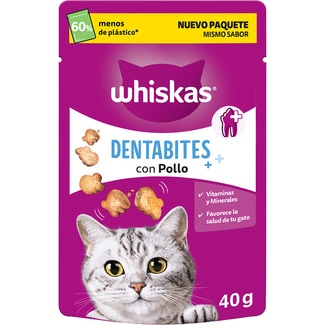Dentabits snacks para gatos con pollo bolsita 40 g - Whiskas