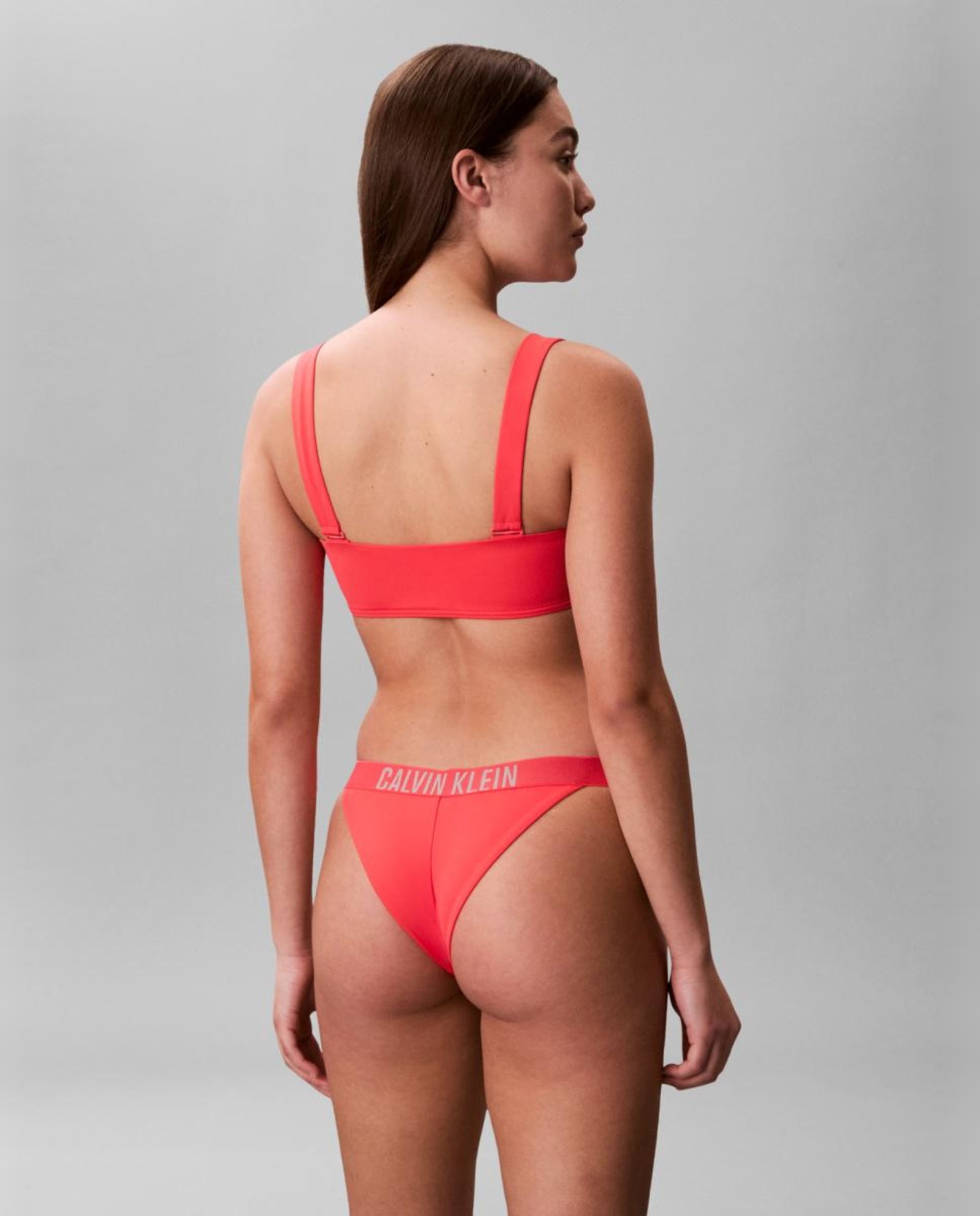 Parte de Cima de Biquíni Estilo Bandeau Vermelho-2