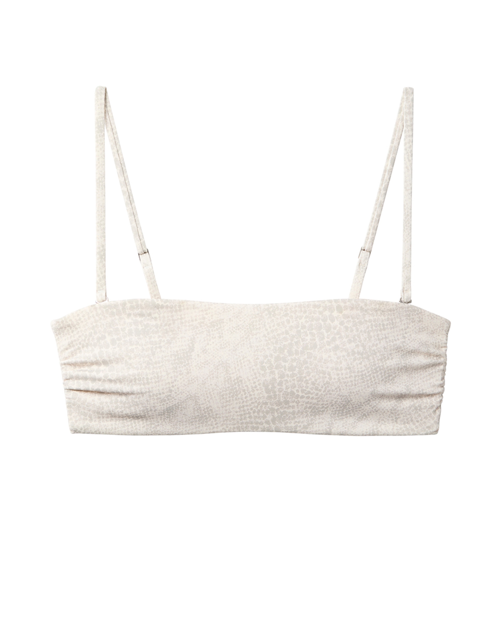 Parte de Cima de Biquíni Estilo Bandeau Cinzento-7