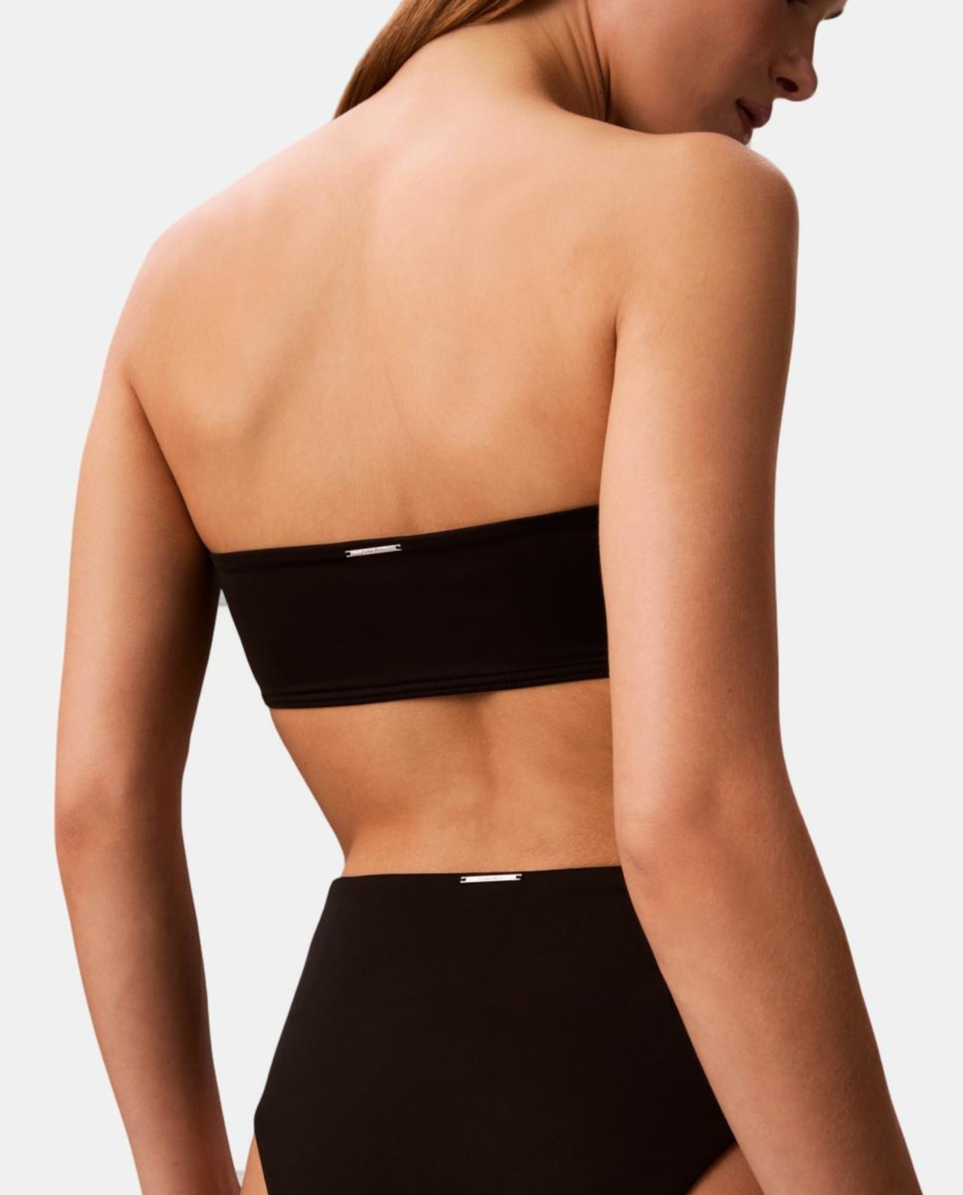 Parte de Cima de Biquíni Estilo Bandeau Preto-3