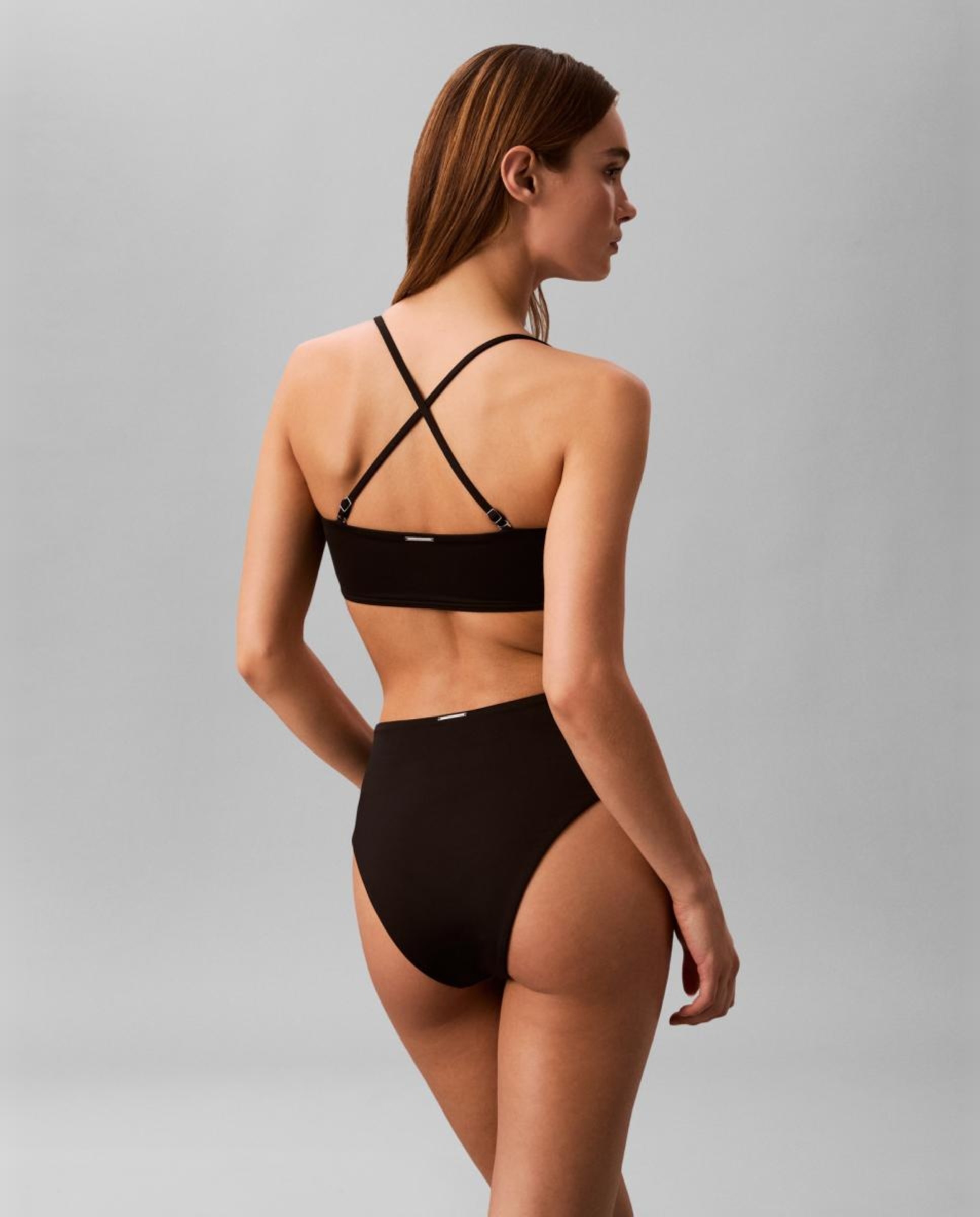 Parte de Cima de Biquíni Estilo Bandeau Preto-2