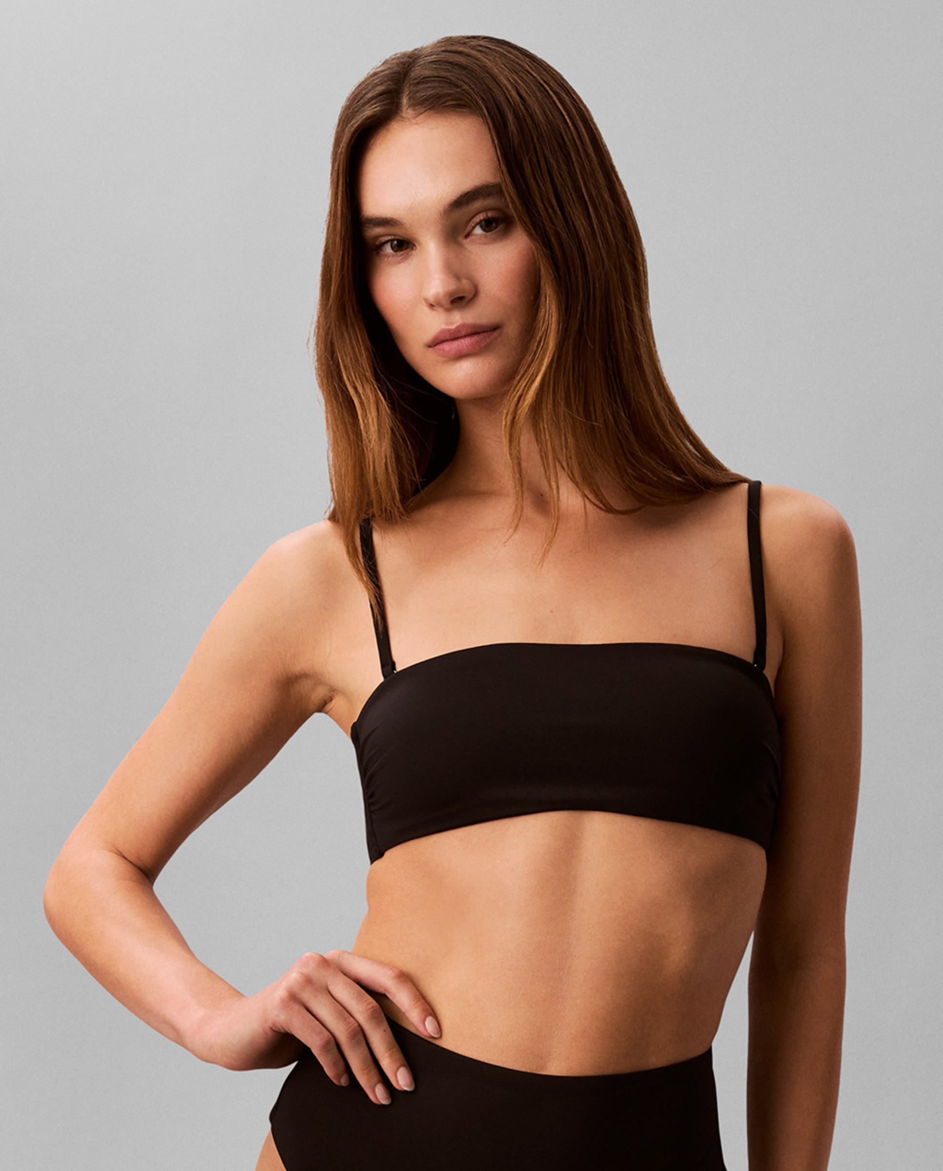 Parte de Cima de Biquíni Estilo Bandeau Preto-1