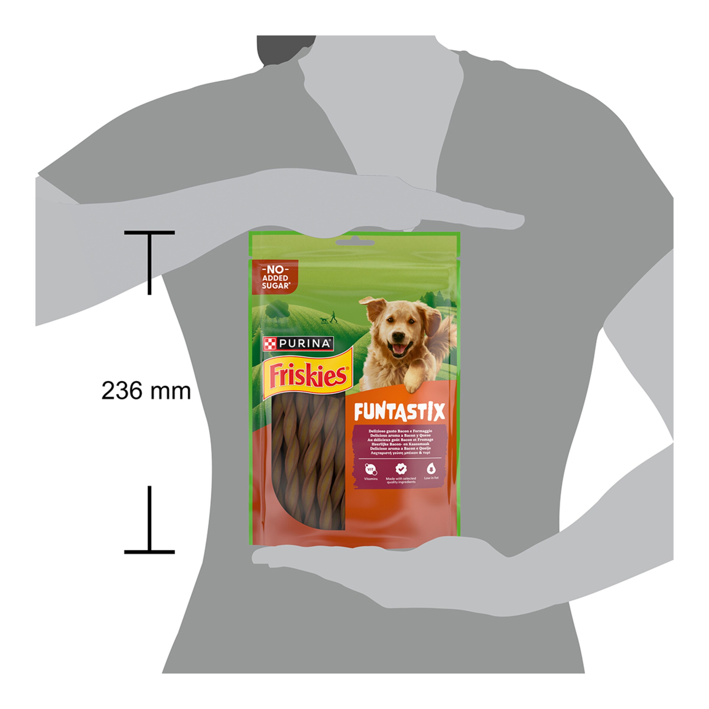 Barritas para perros adultos Friskies Funtastix queso y bacon 175 g 3