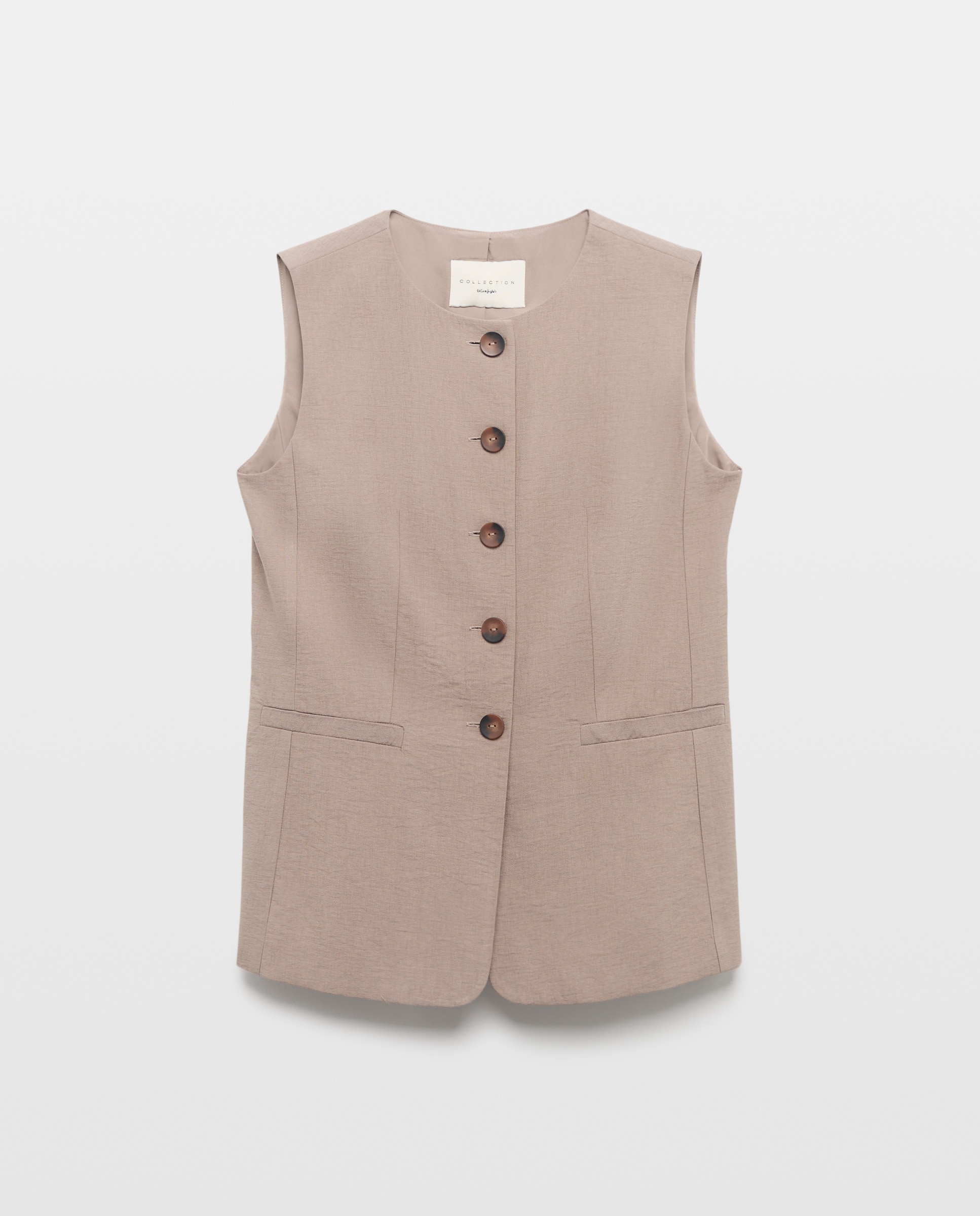 Colete comprido liso Visom-Escuro-5