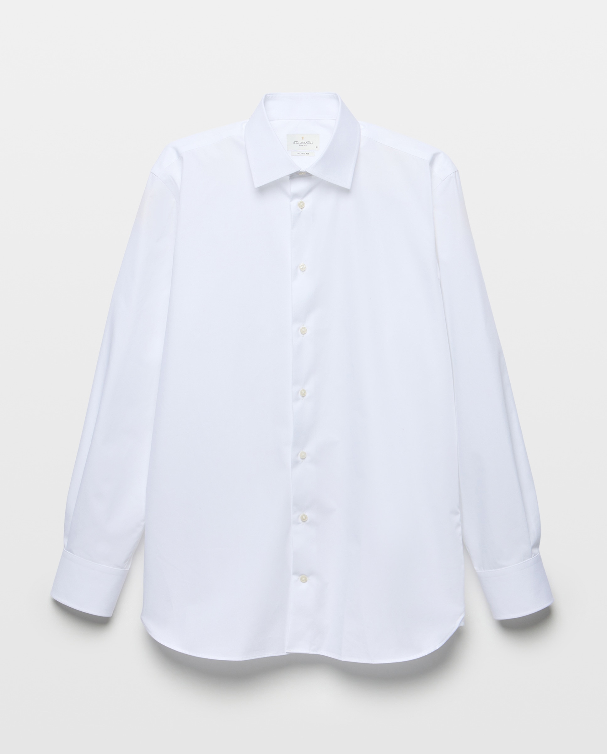 Camisa Clássica com Manga Comprida e Gola Inglesa Branco-5
