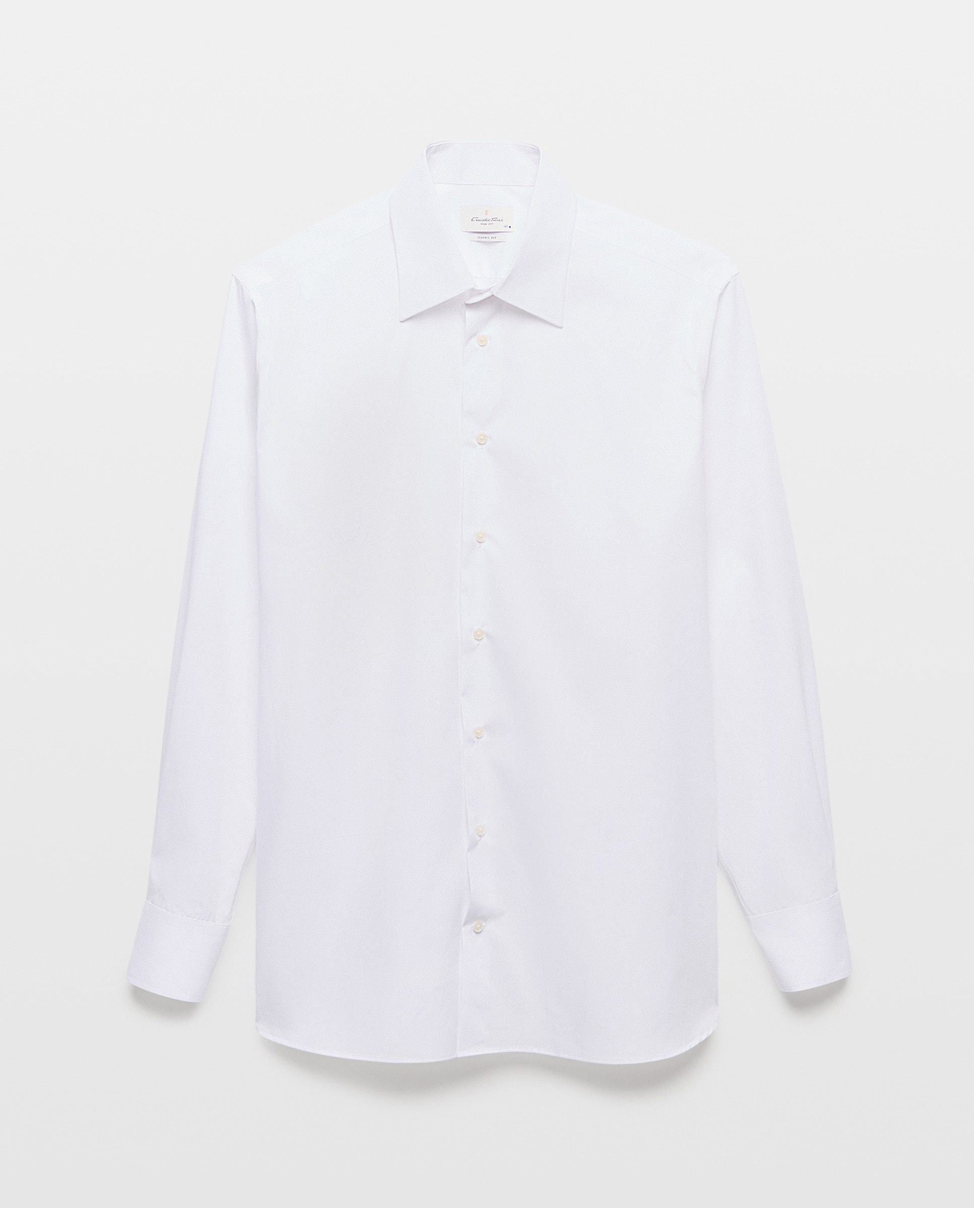 Camisa Clássica Non Iron com Manga Comprida Branco-5