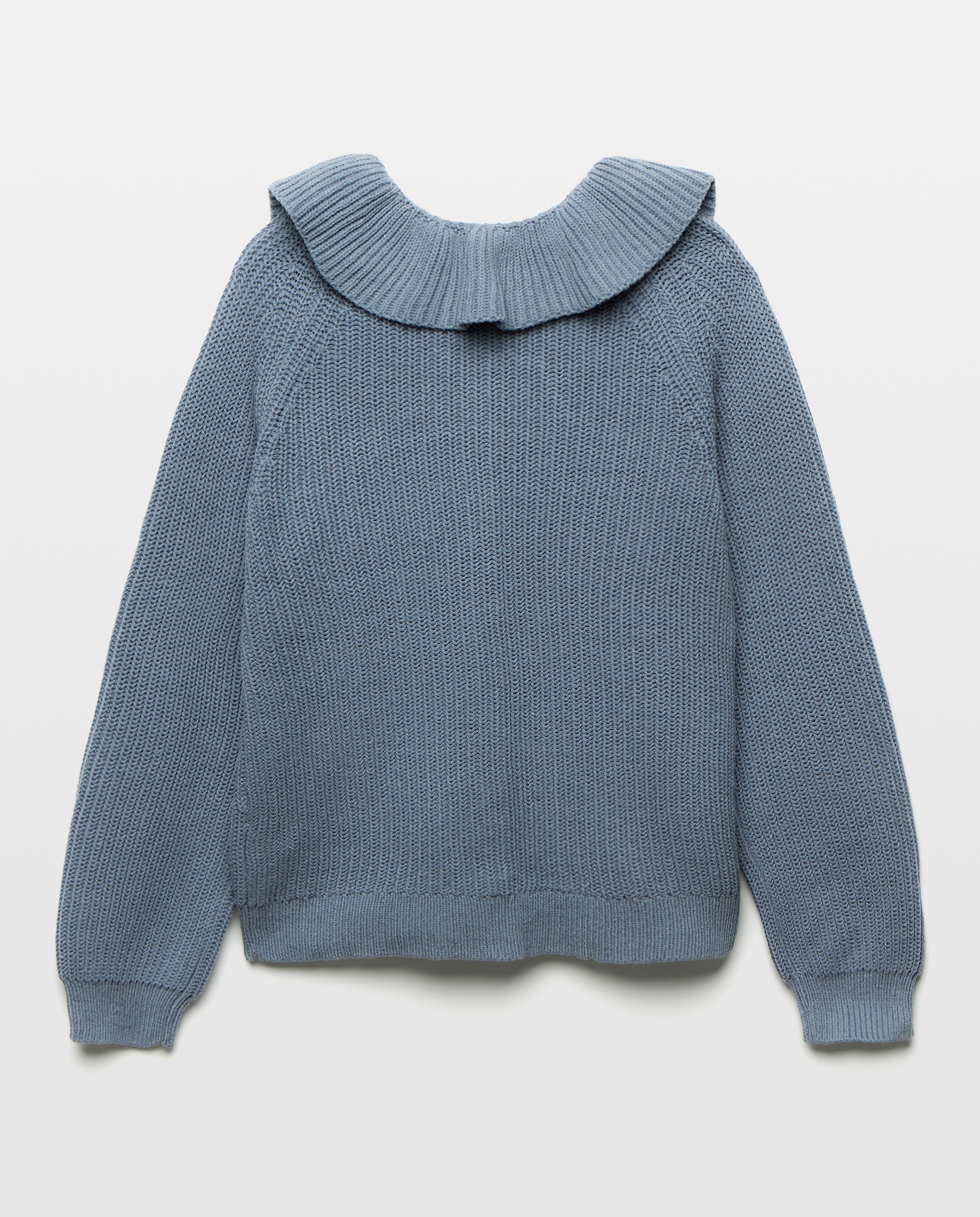 Chaqueta niña cuello volante Azul pálido-2