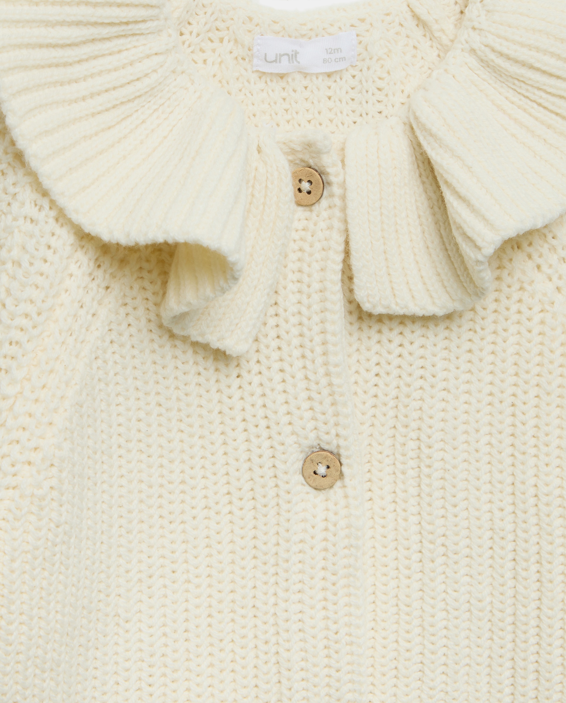 Chaqueta bebé niña cuello volante 120 Crudo-3
