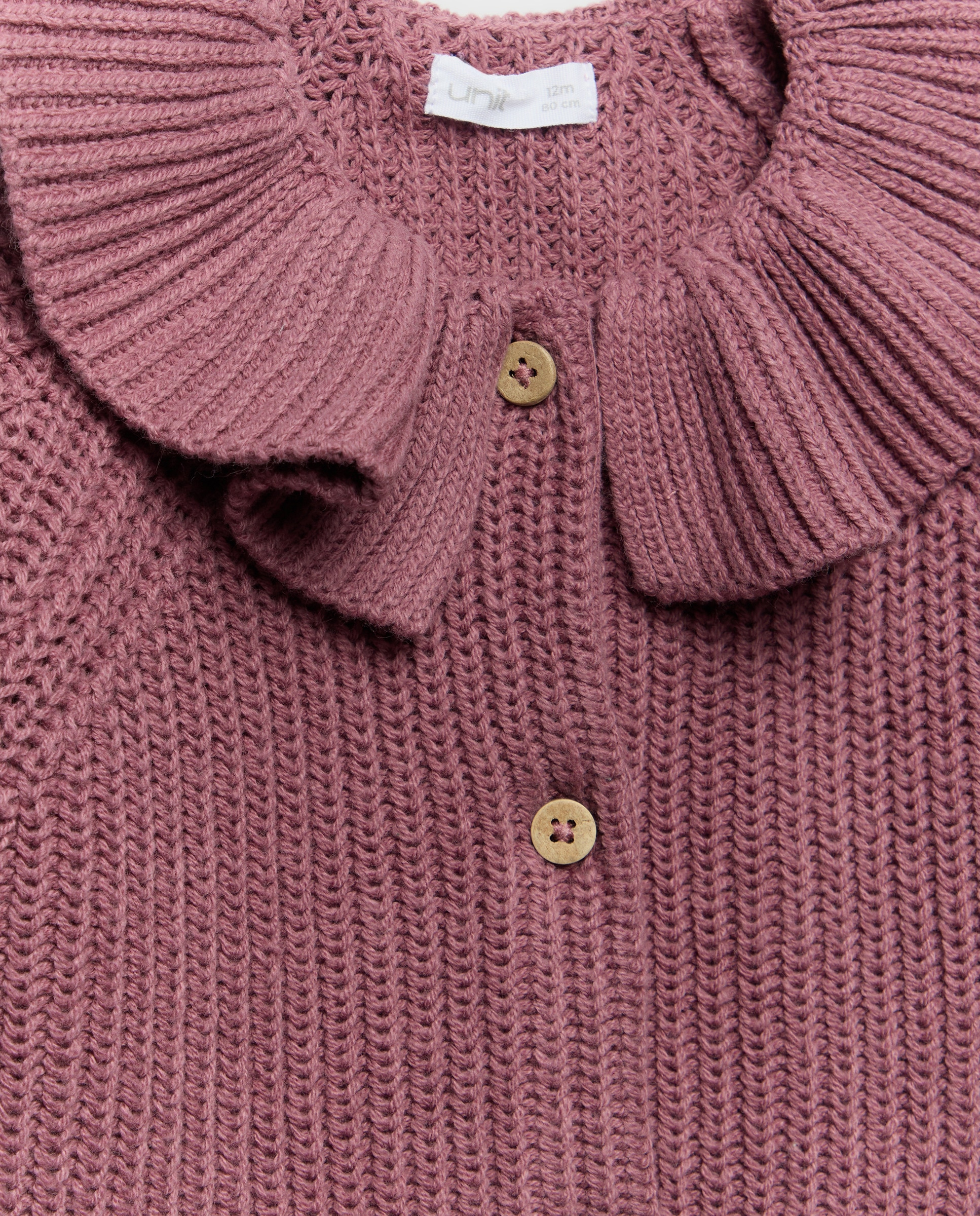 Chaqueta bebé niña cuello volante Morado-3
