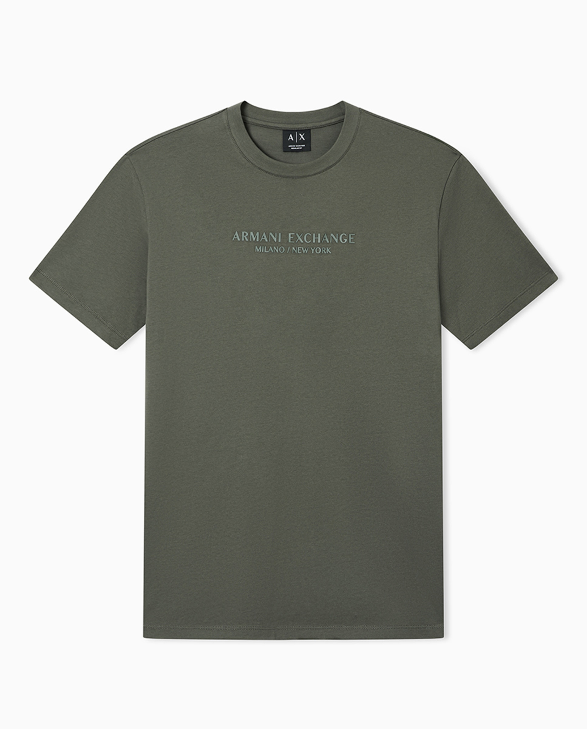 T-shirt de Manga Curta com Logótipo a Condizer Verde-militar-4