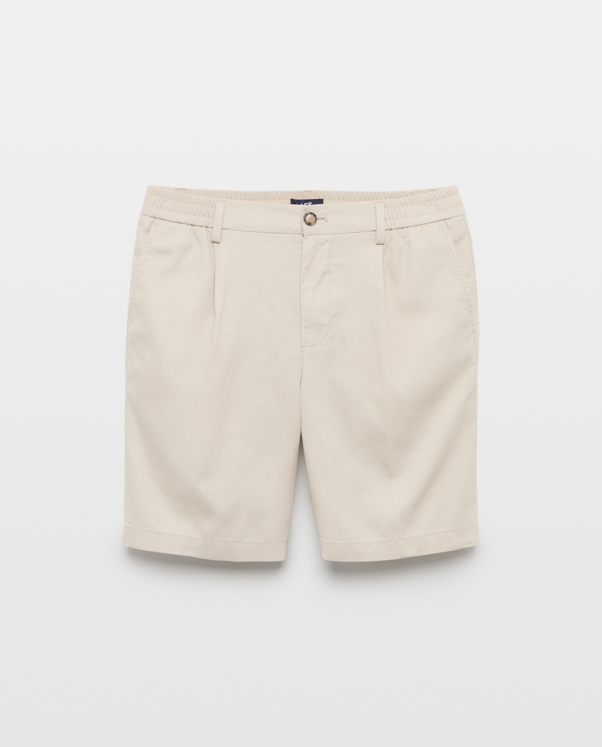 Bermuda hombre chino gomas con lino Visón claro-4