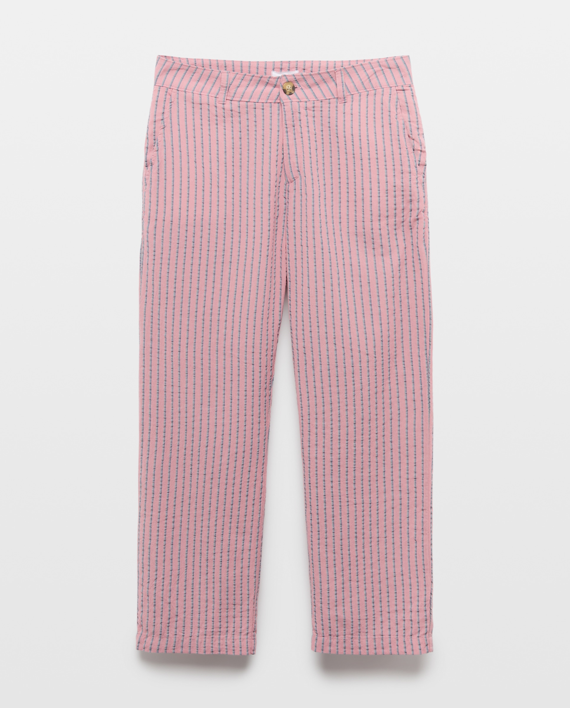 Pantalón de mujer de rayas total look Rosa-4