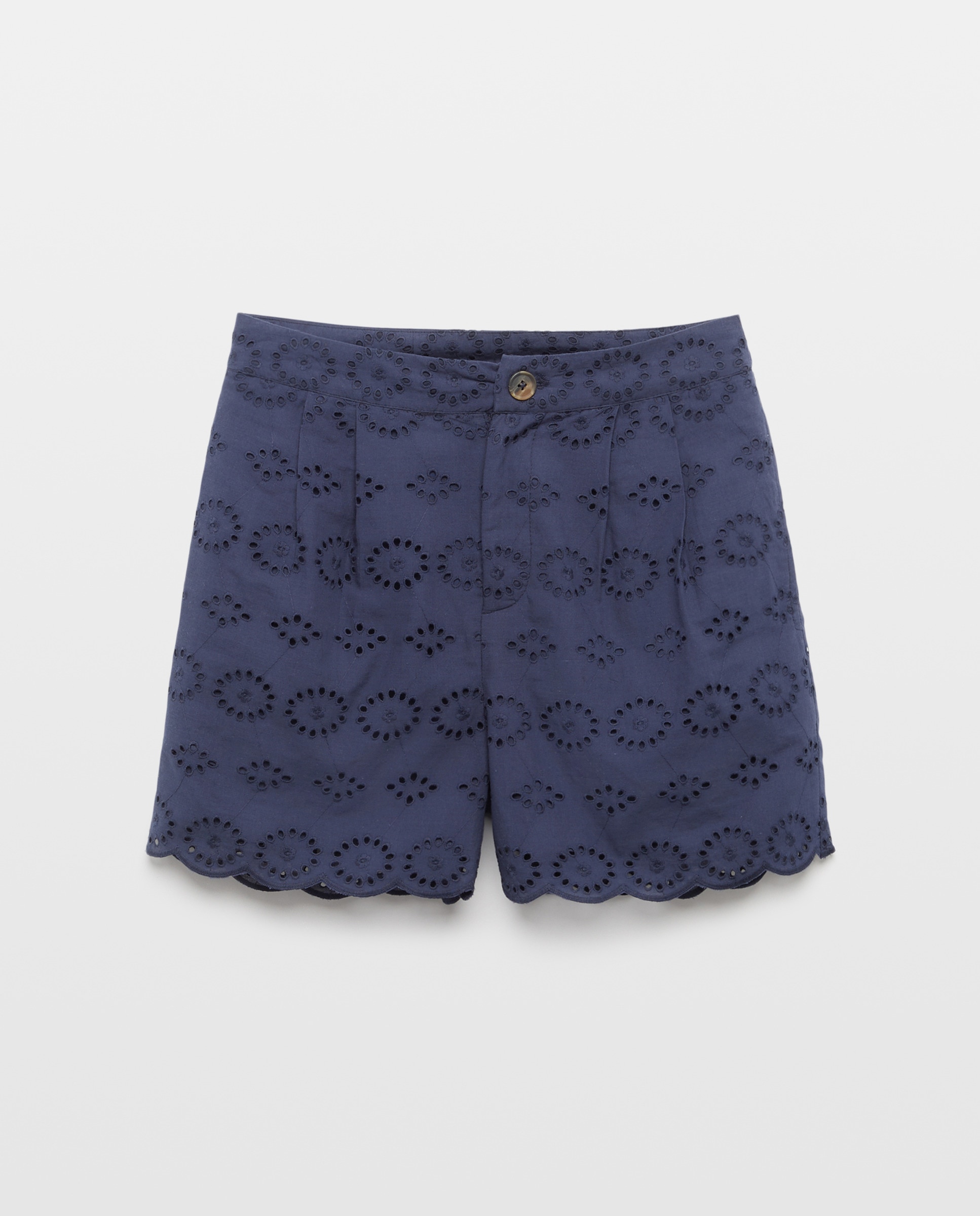 Short de mujer bordado total look Azul marino-4