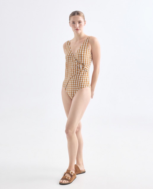 Imagen 0 de Bañador de mujer cruzado anilla seersucker