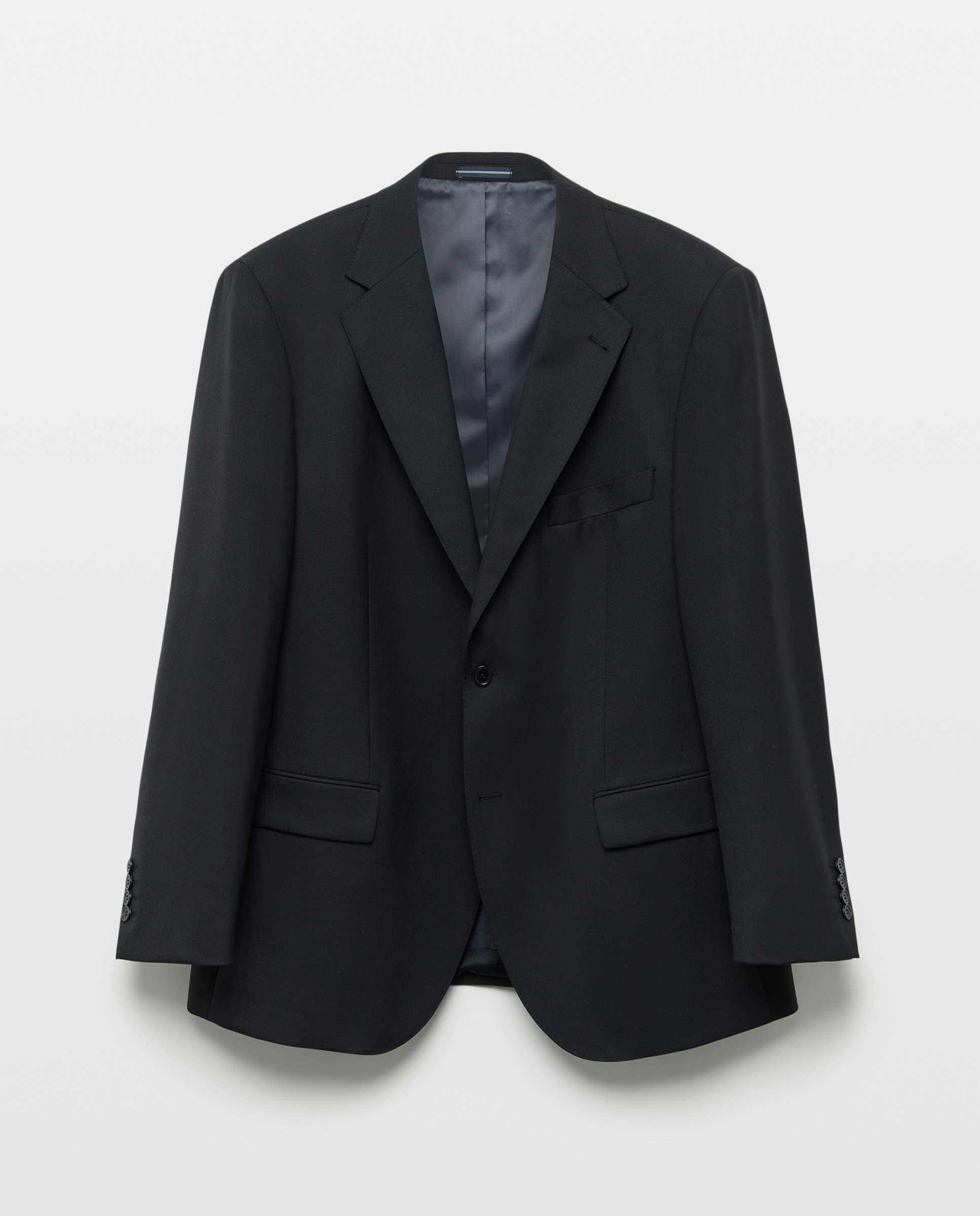 Casaco de Fato Separate Regular Tamanhos Grandes com Lavagem Preto-5