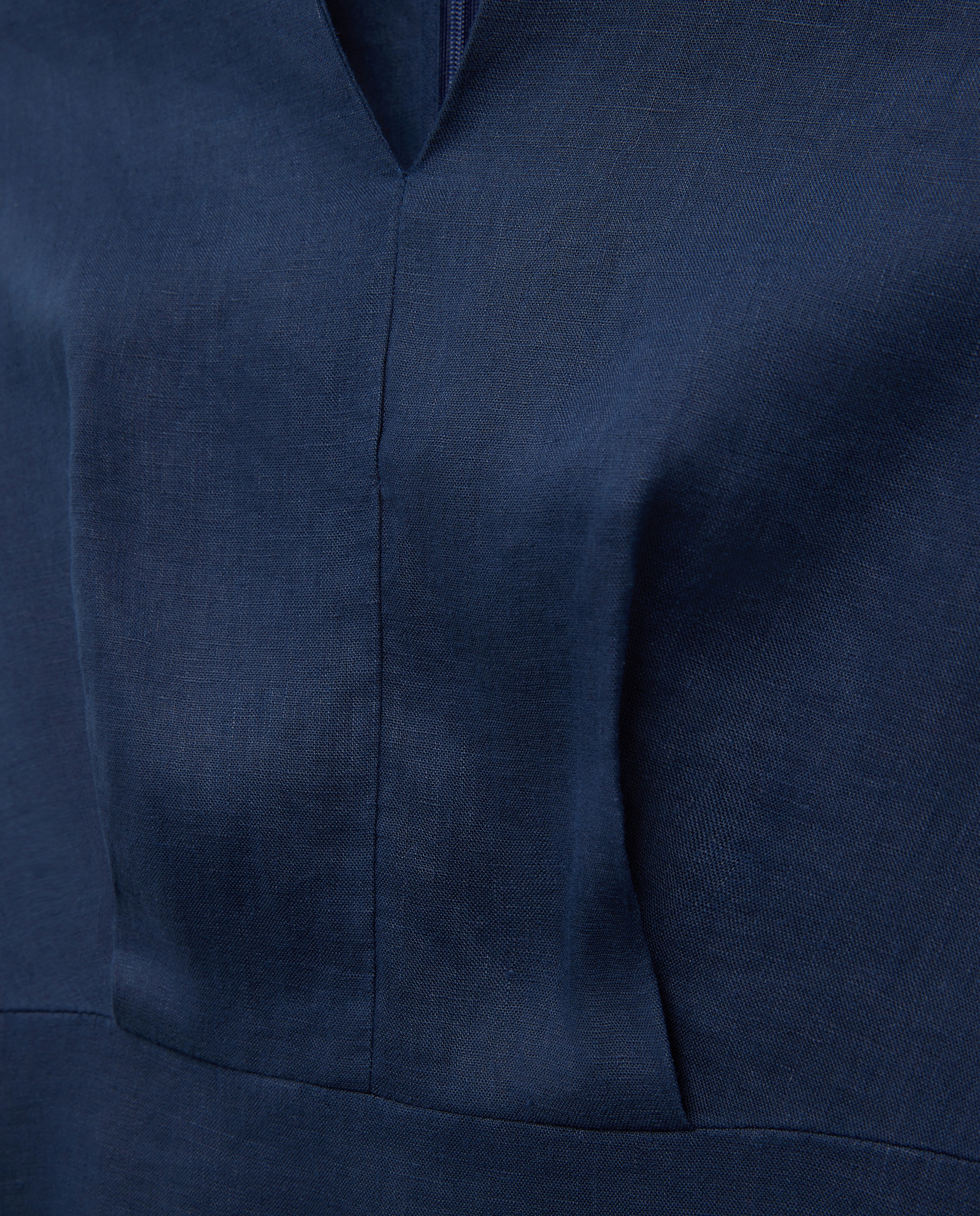 Vestido sem Mangas com Nó na Anca Azul-6