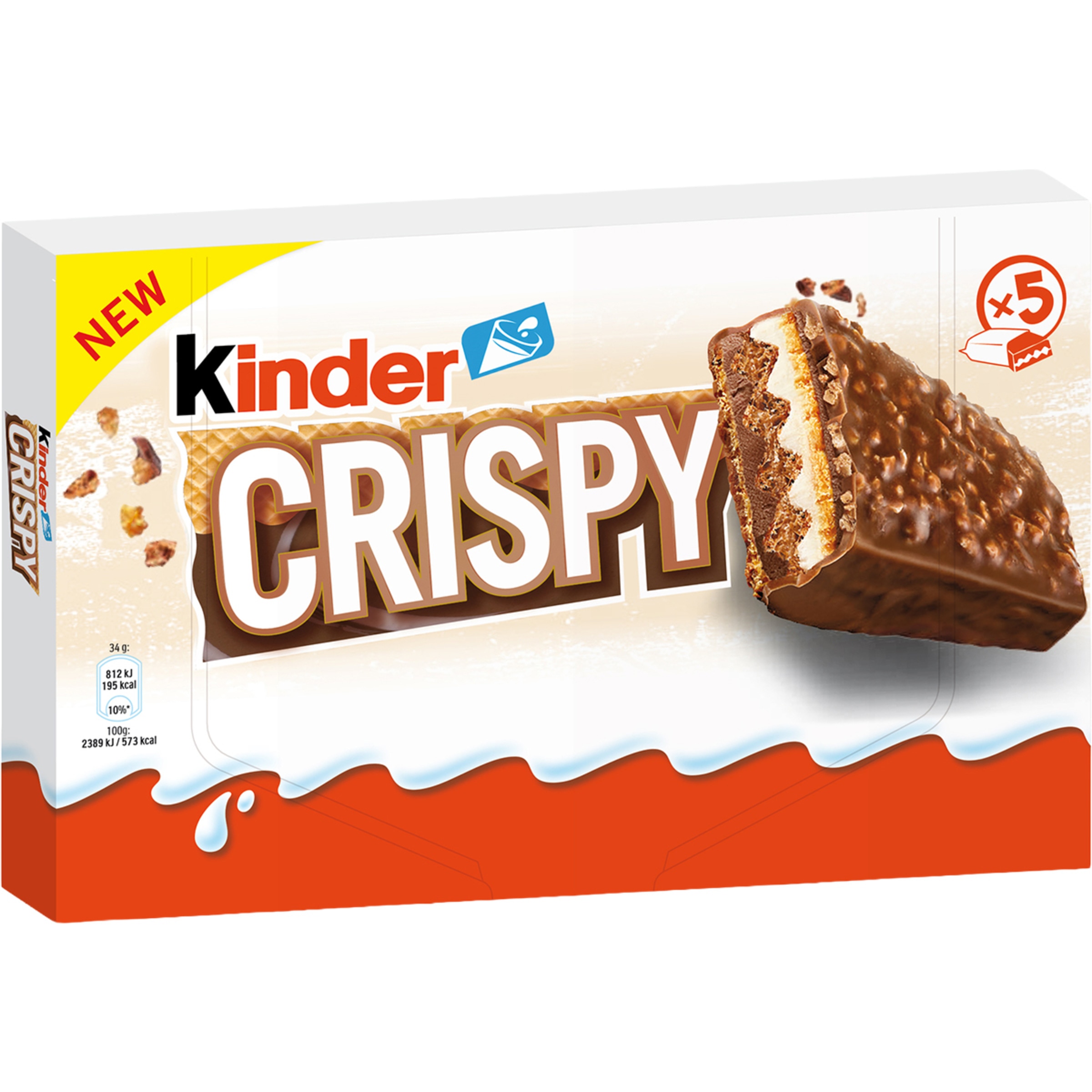Crispy barritas de chocolate y galleta 5 unidades estuche 170 g