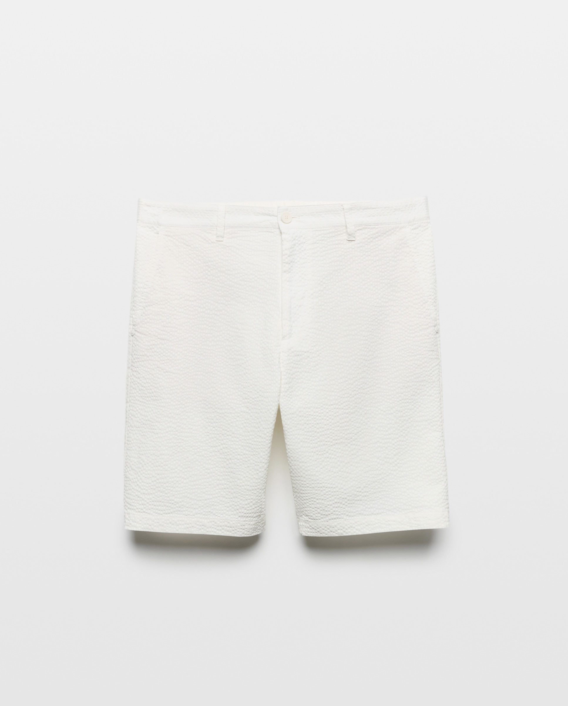 Bermudas em Tecido Seersucker Branco-4
